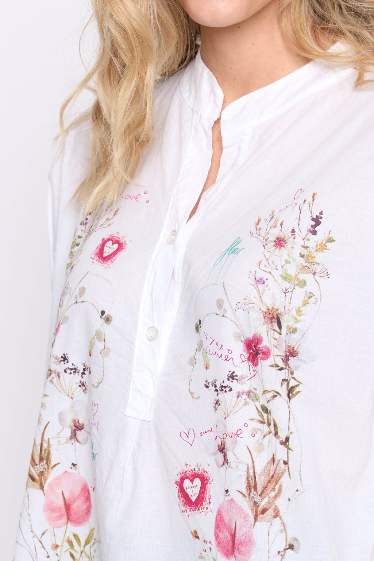 Floral print cotton blouse
