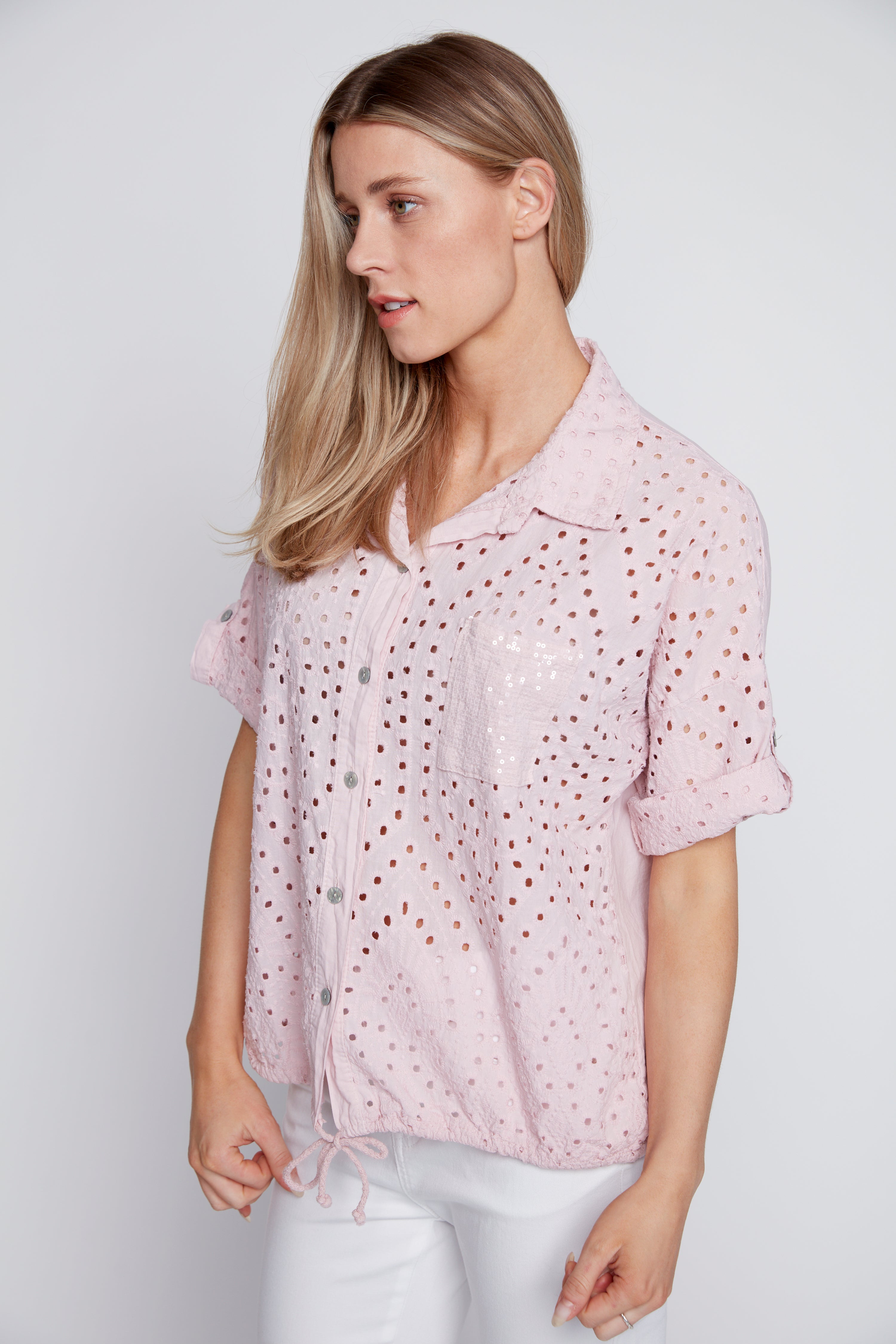 Cotton eyelet blouse