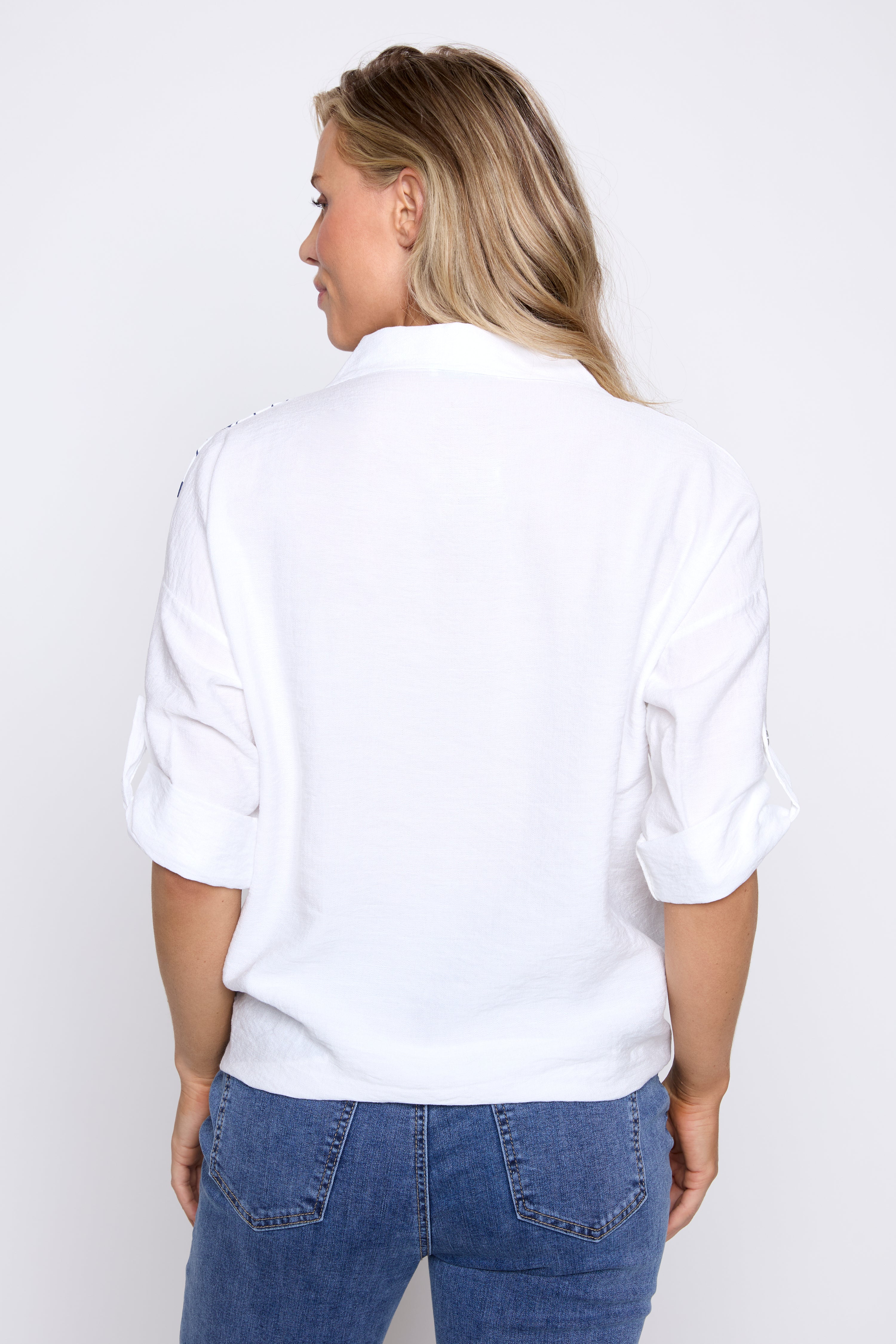 Floral print crinkle blouse