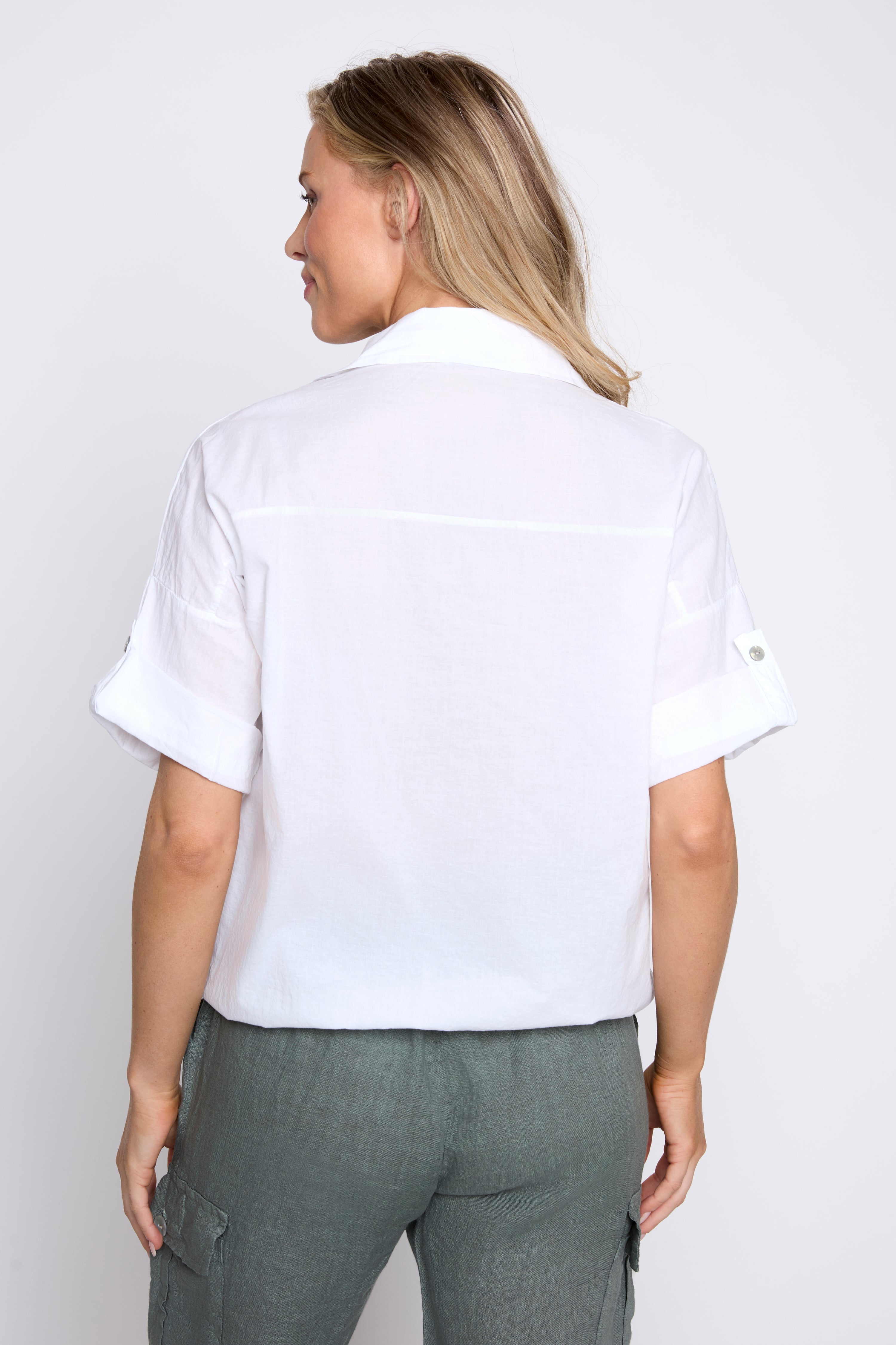 Embroidery front cotton blouse