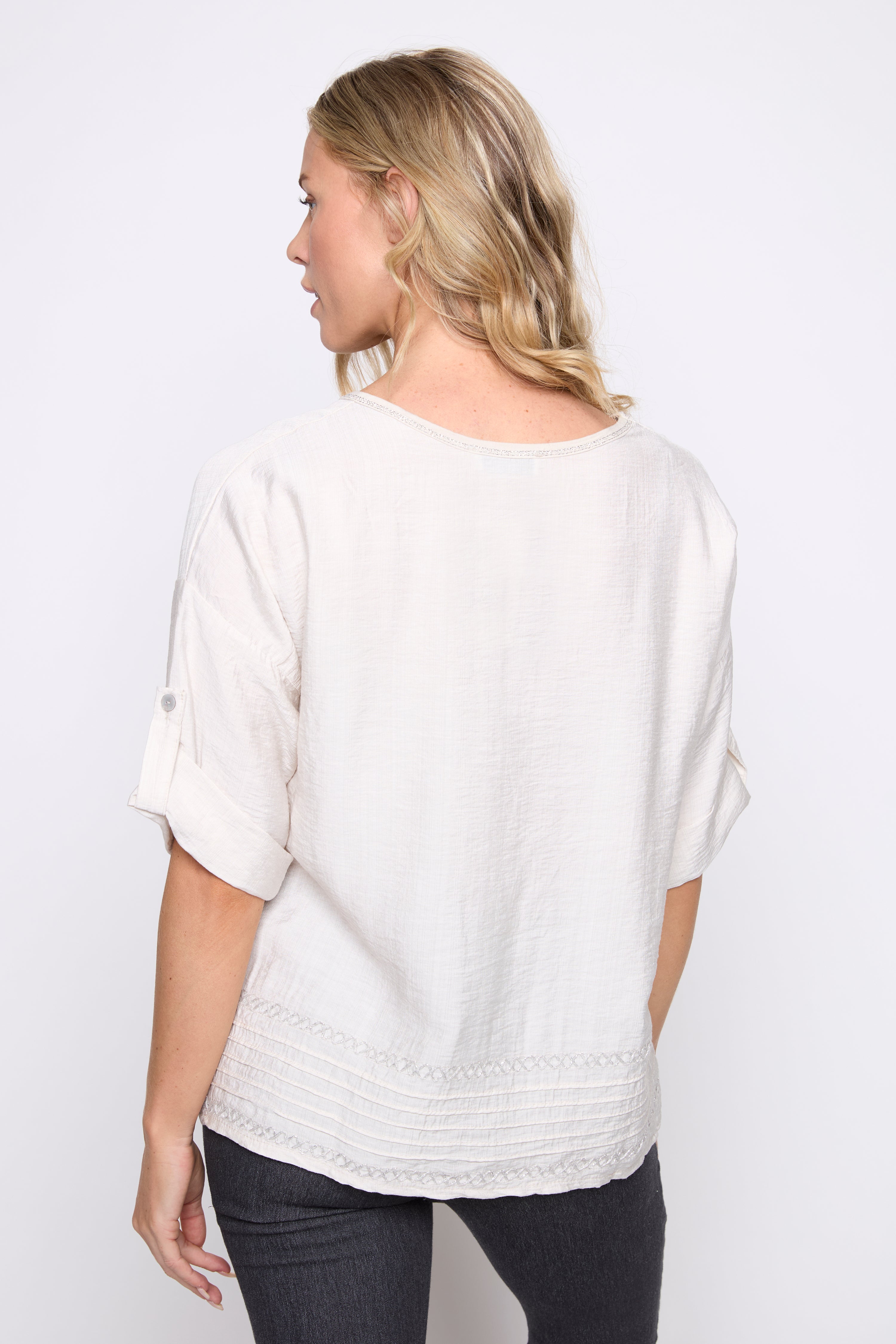 Foil floral print top