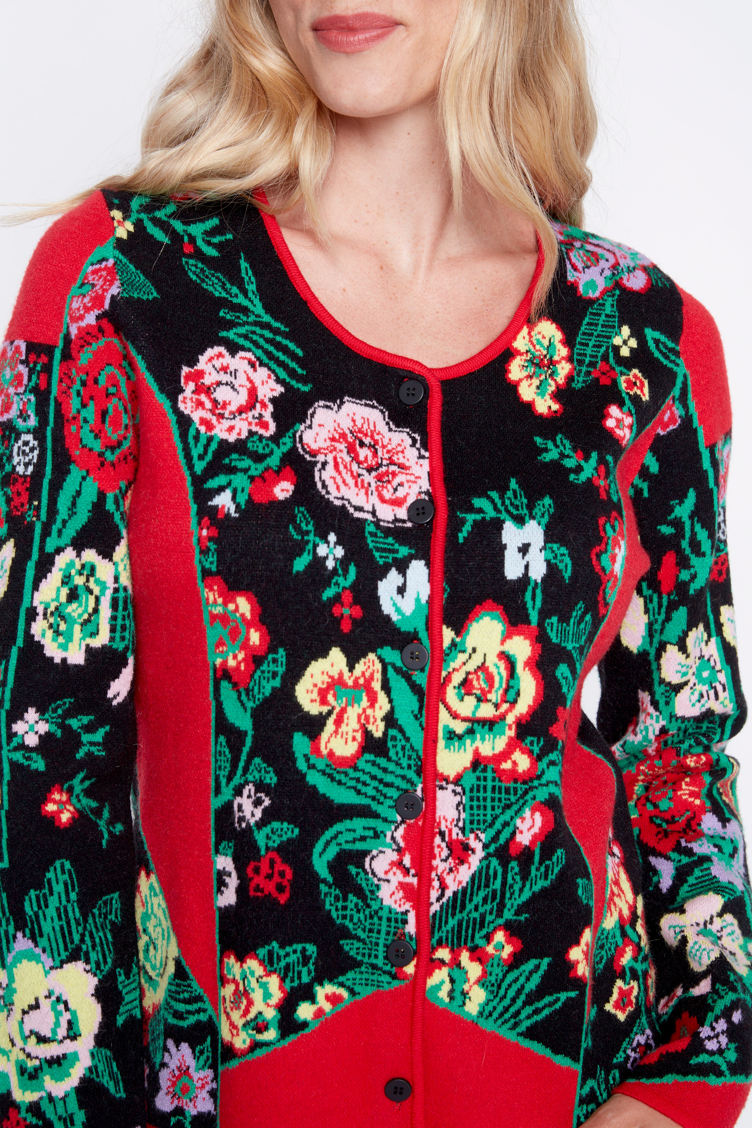 Floral design cardigan