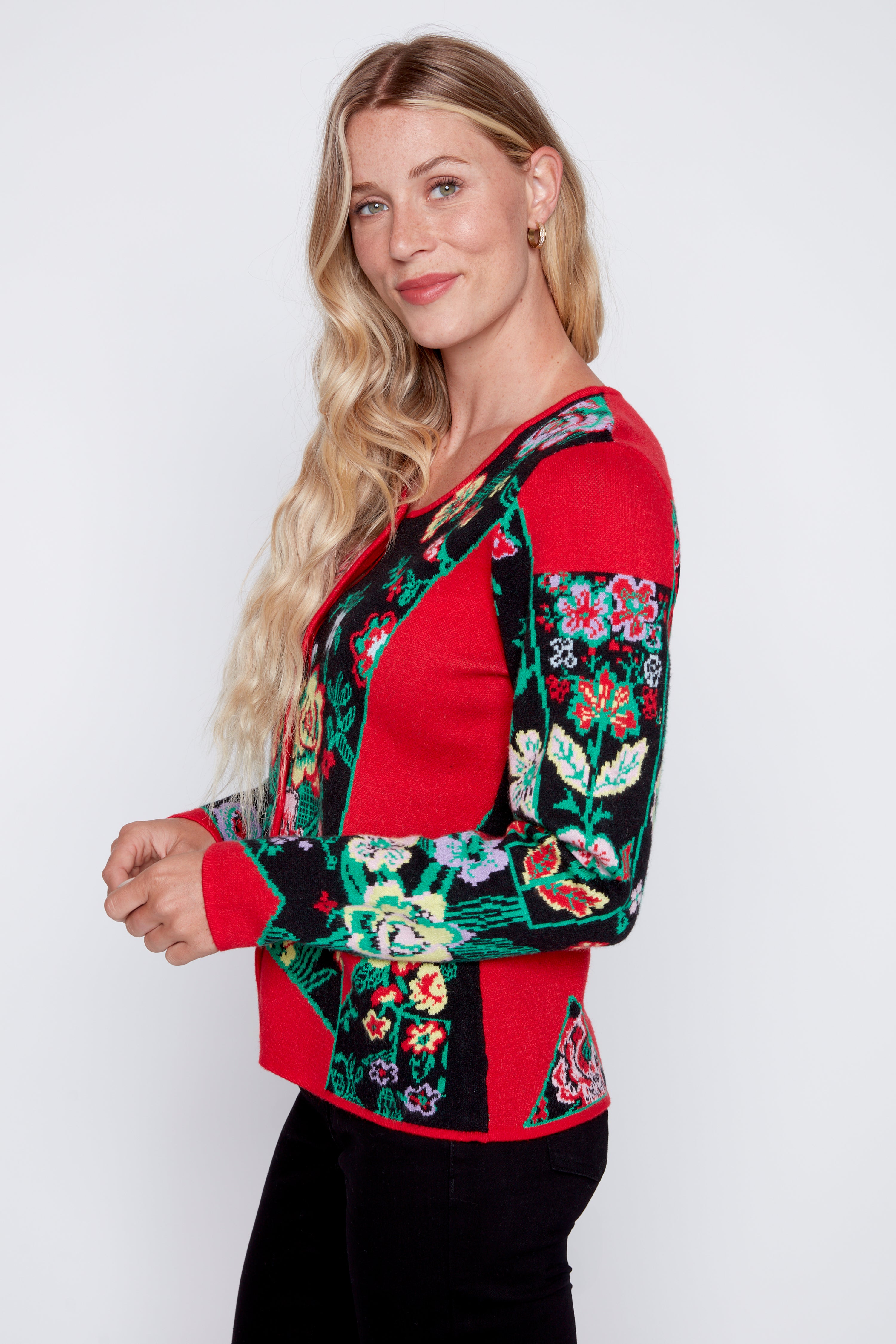 Floral design cardigan
