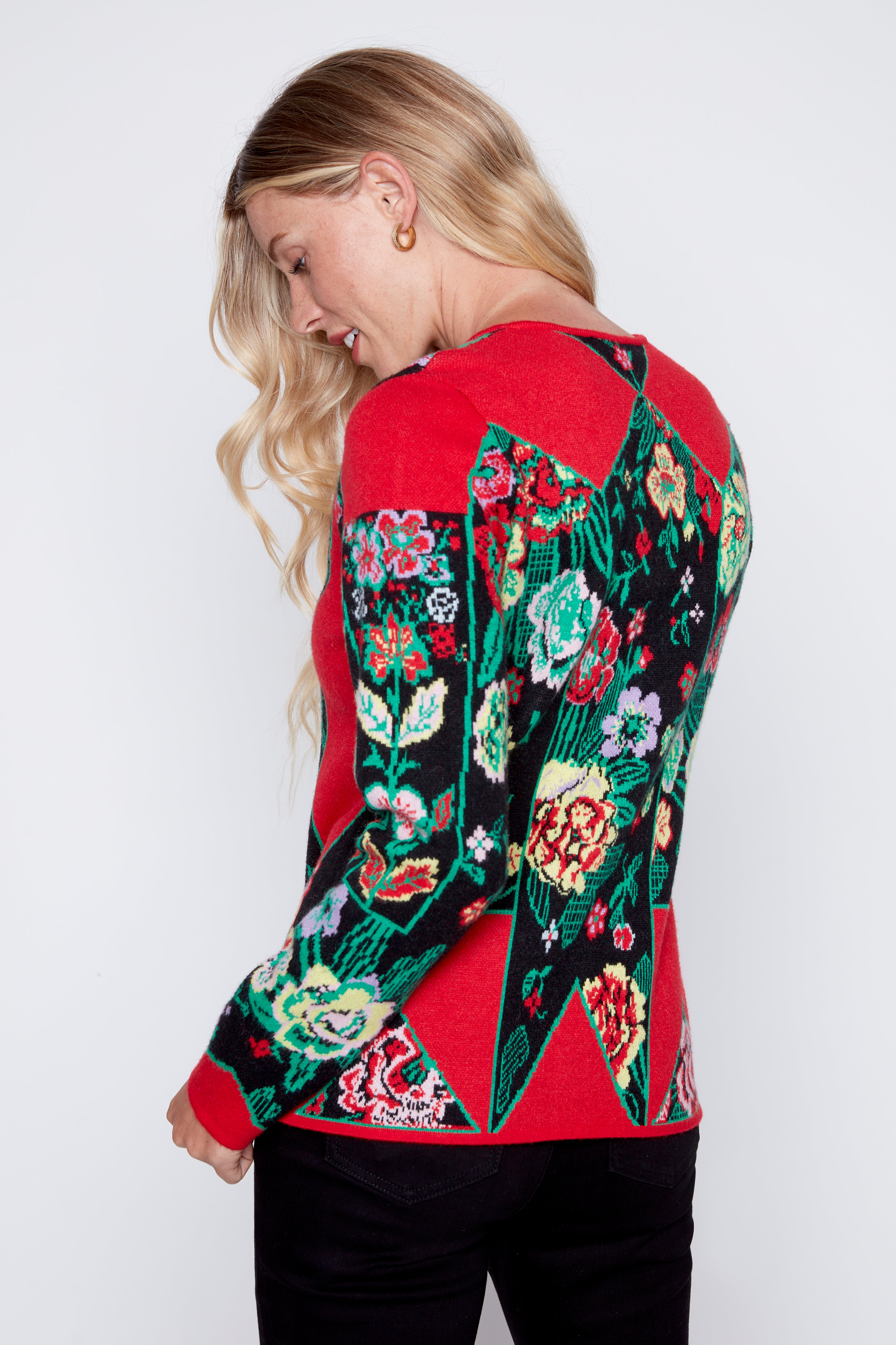 Floral design cardigan