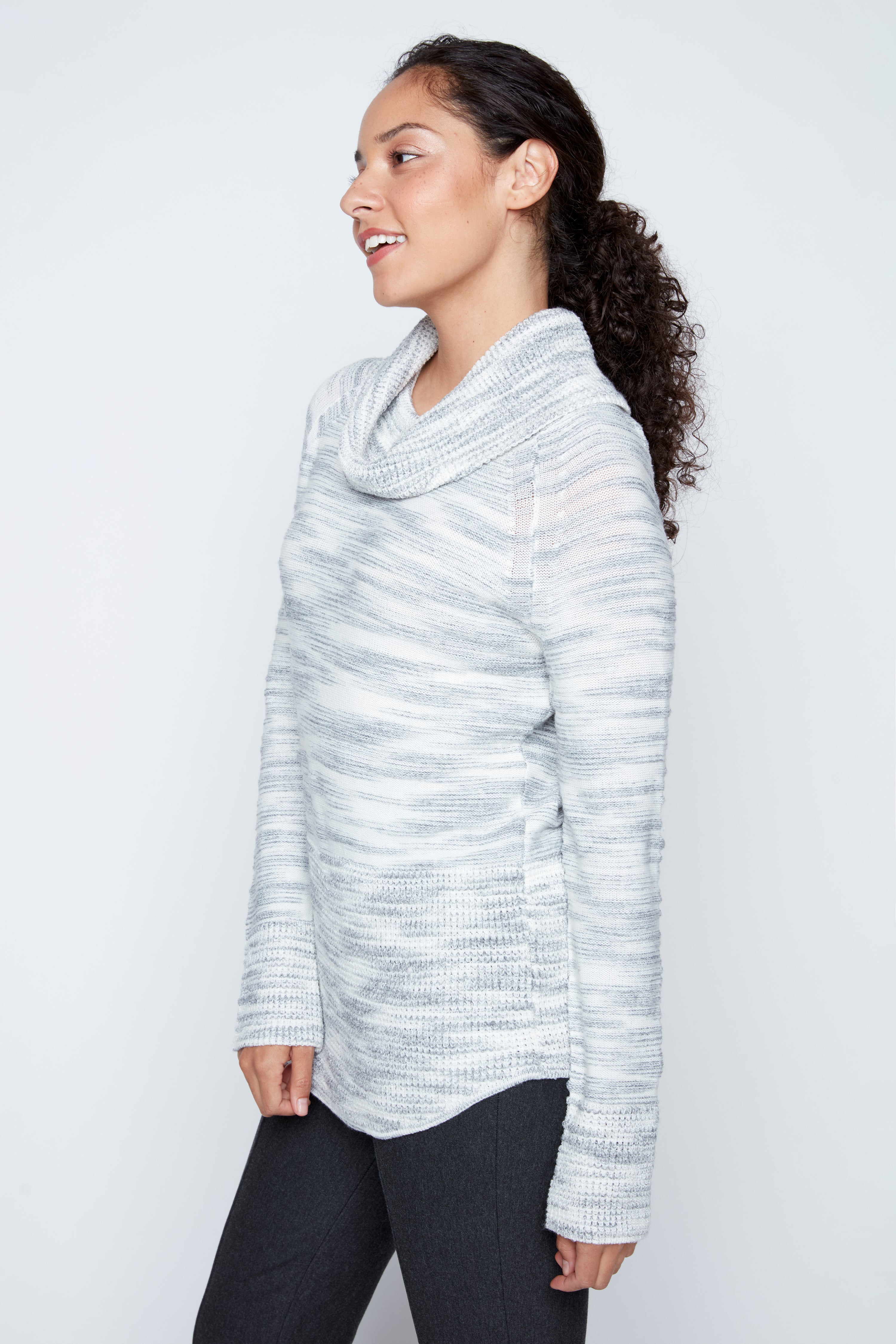 Space dye design sweater