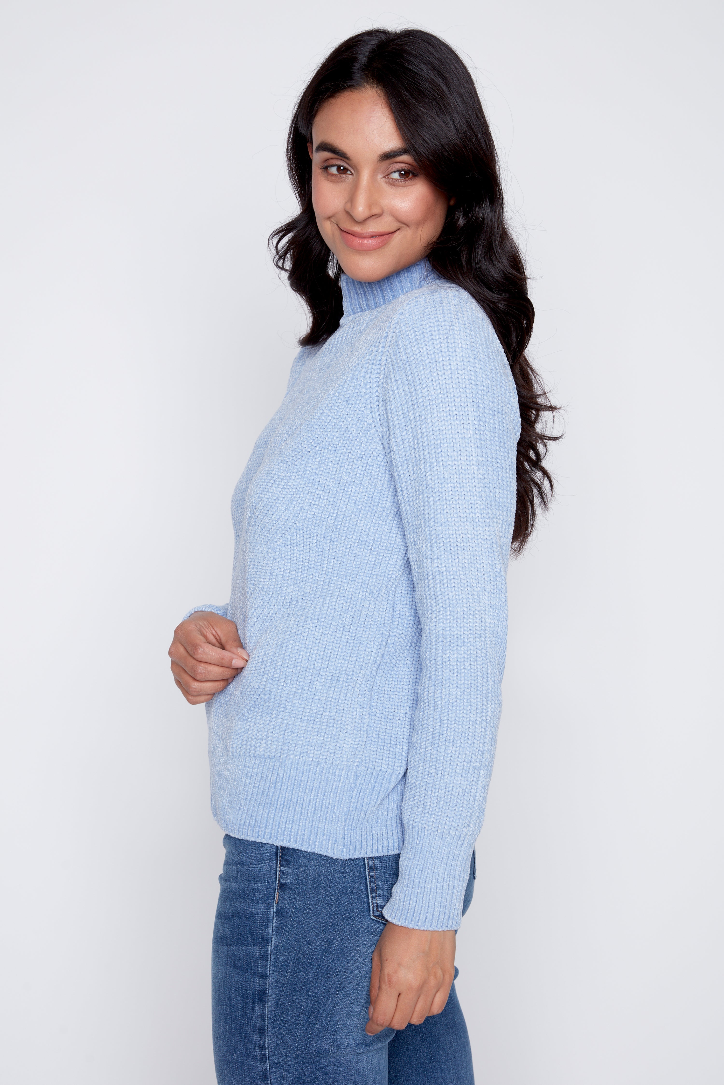 Le pull en chenille unie