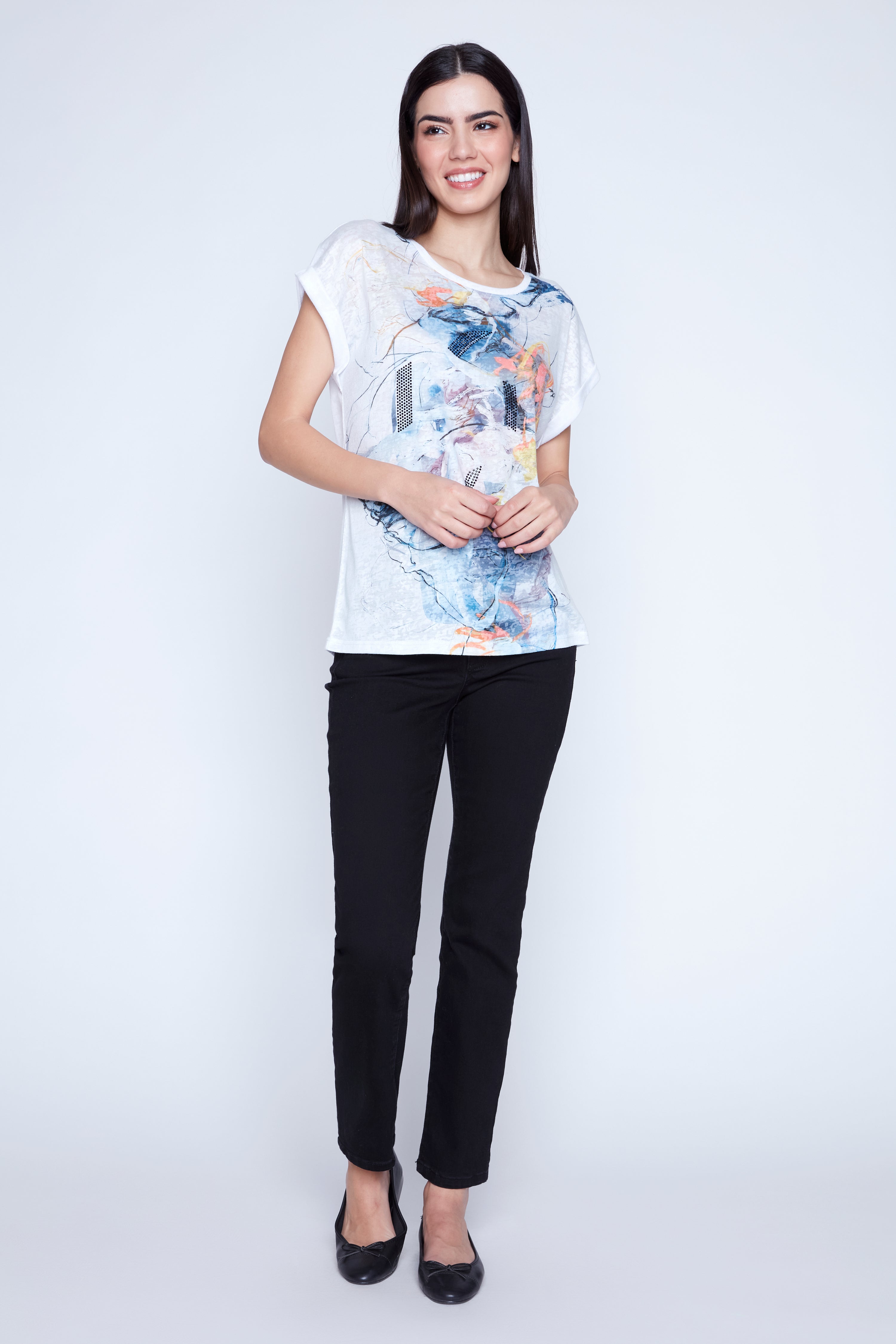 Burnout printed top