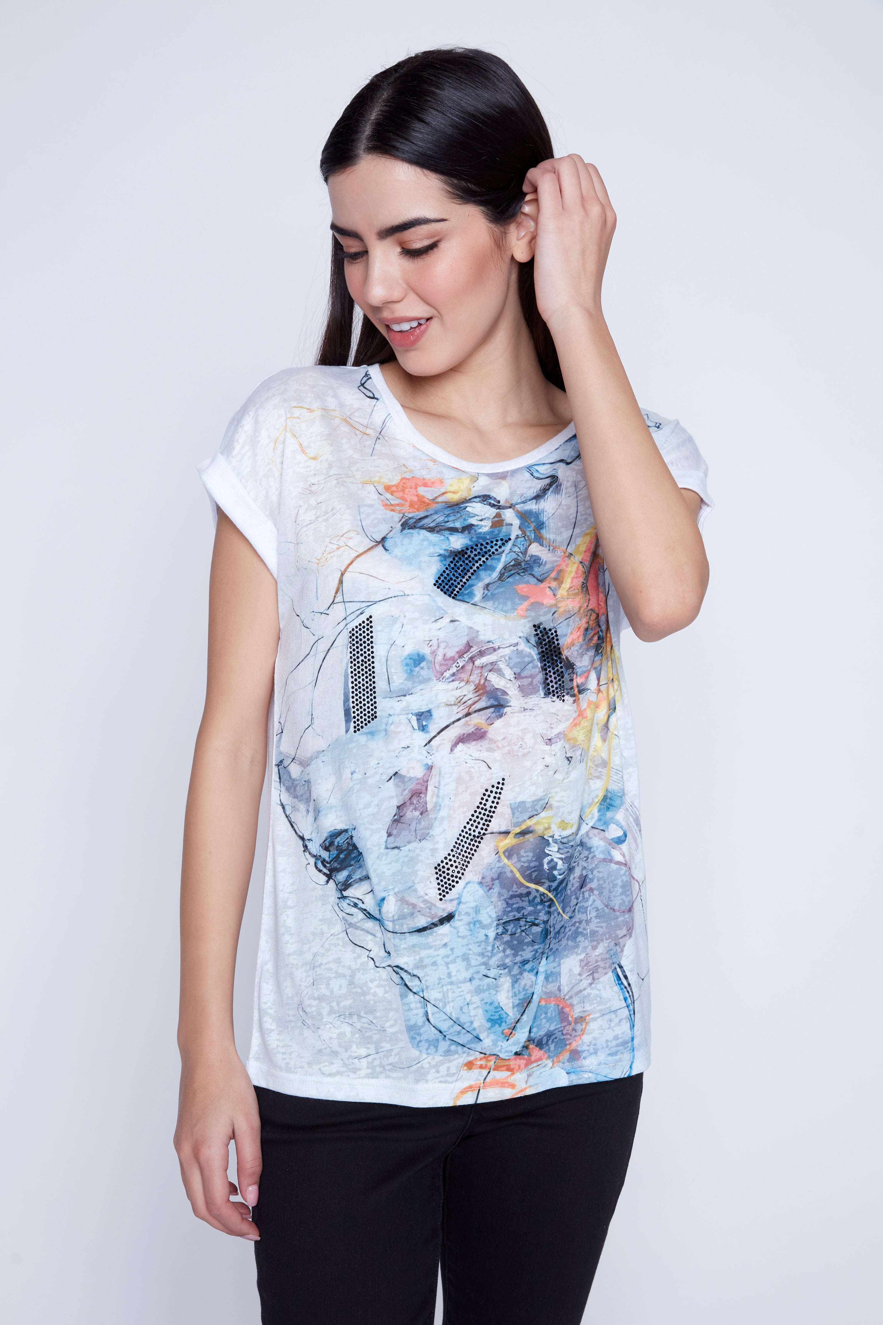 Burnout printed top