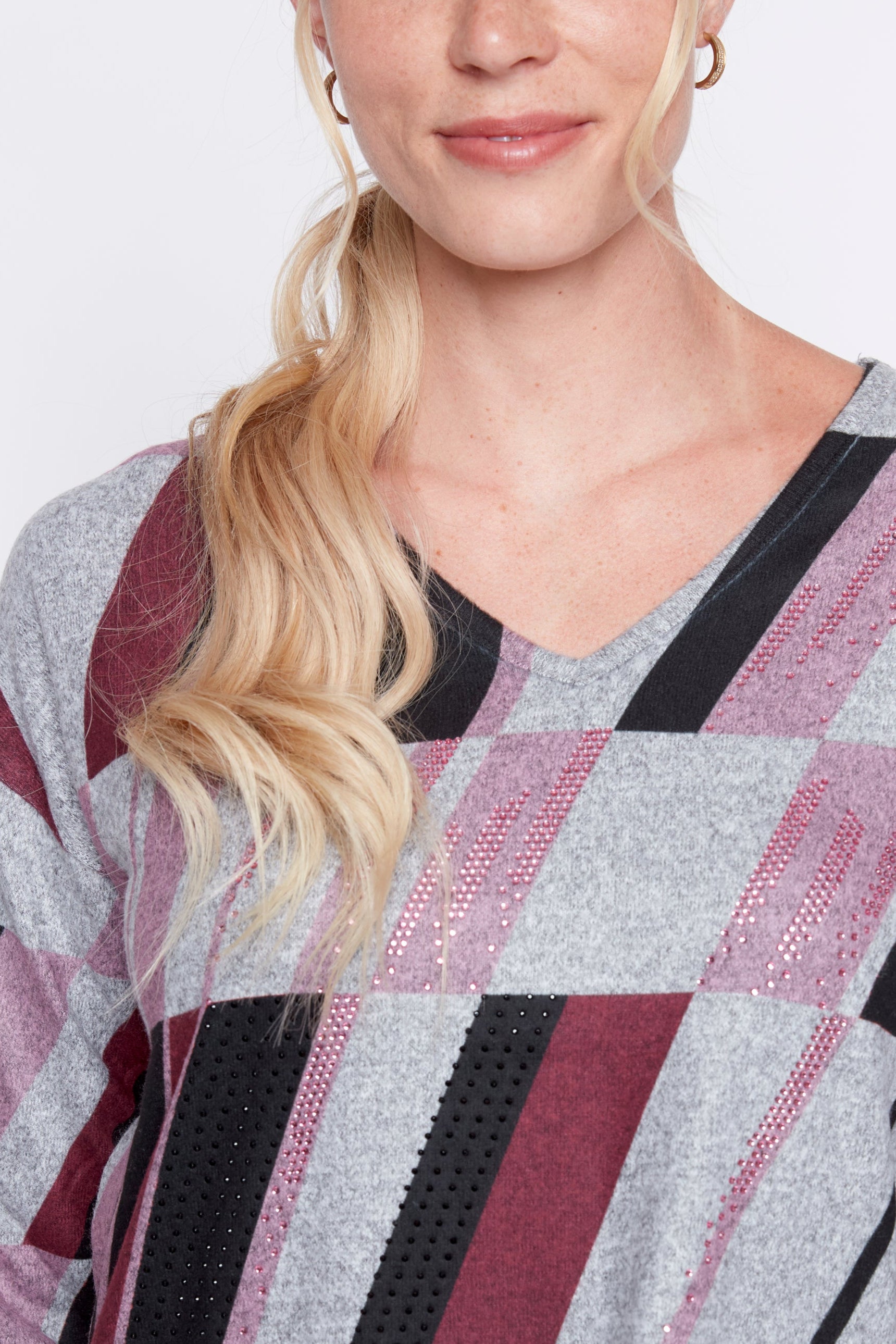 Abstract print knit top