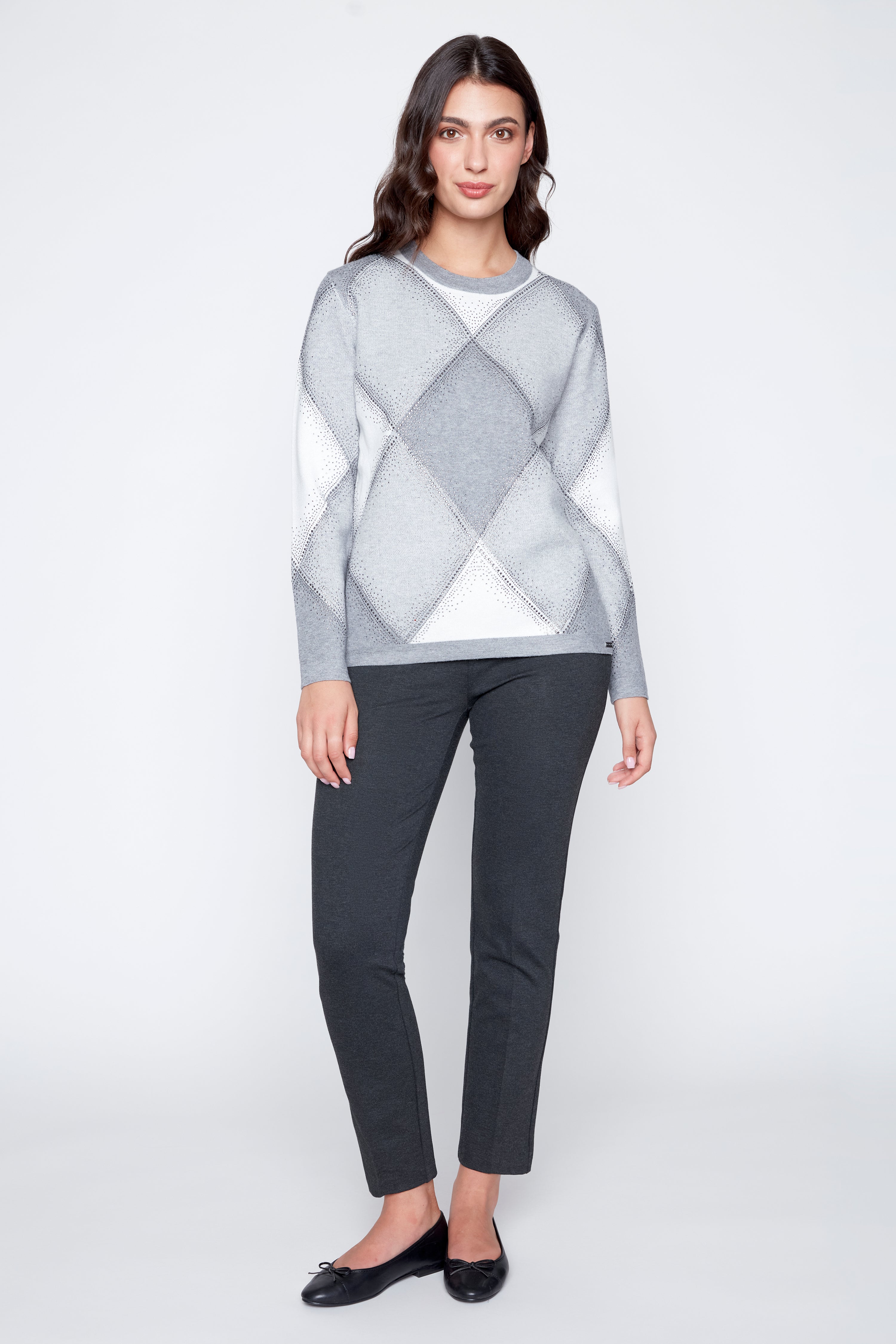 Le pull jacquard à motif losanges