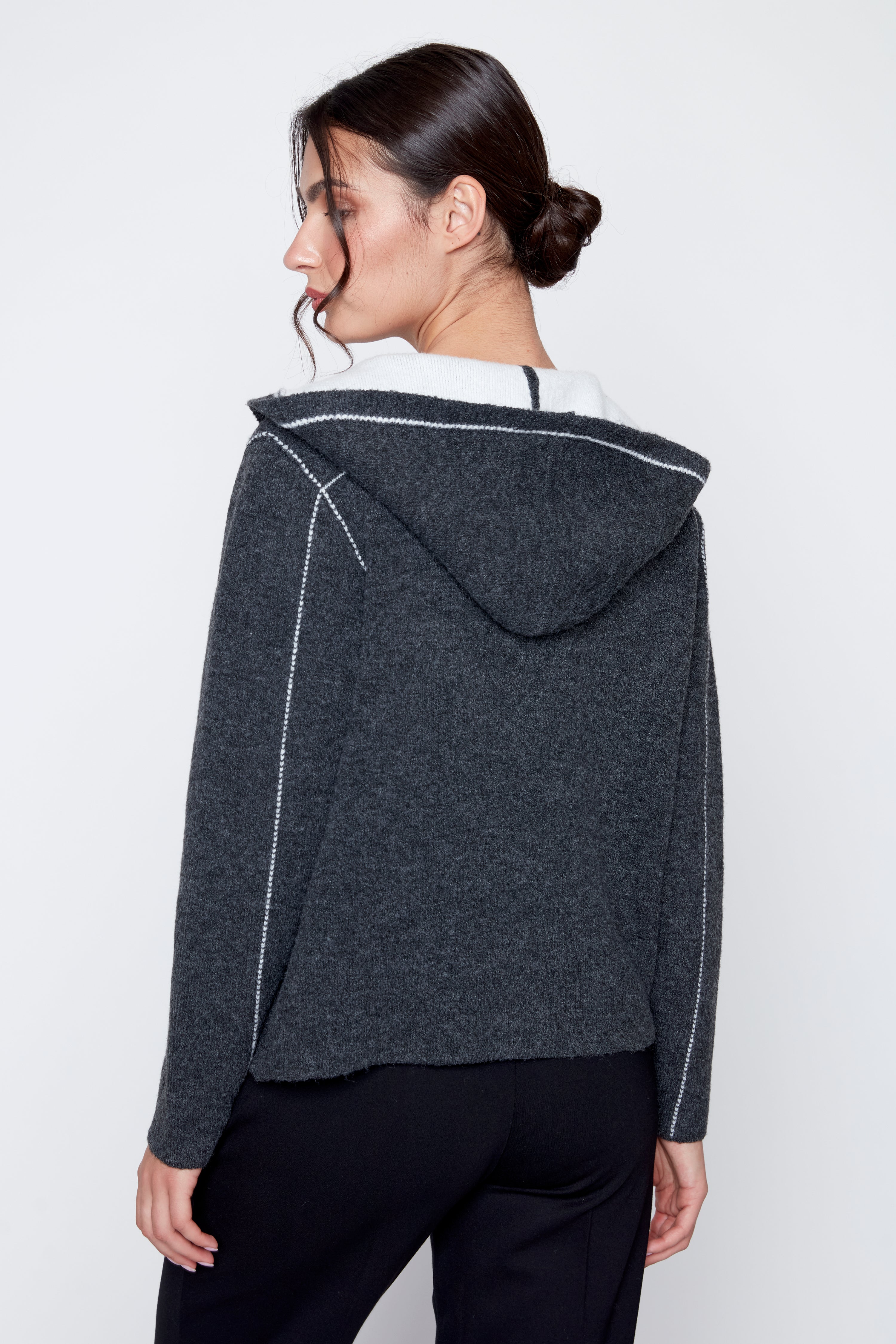 Contrast stitch wool blend jacket