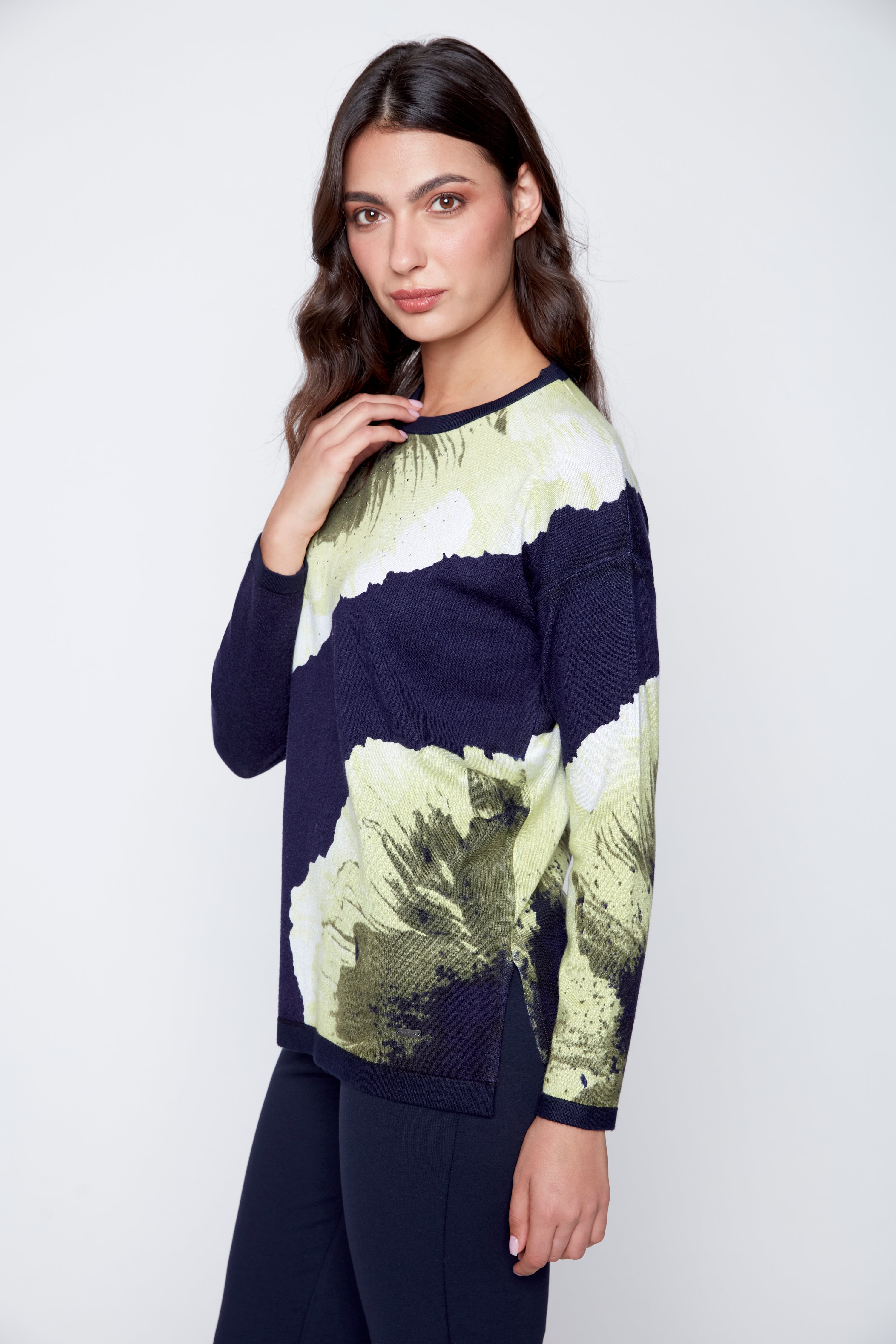 Big floral light weight knit sweater
