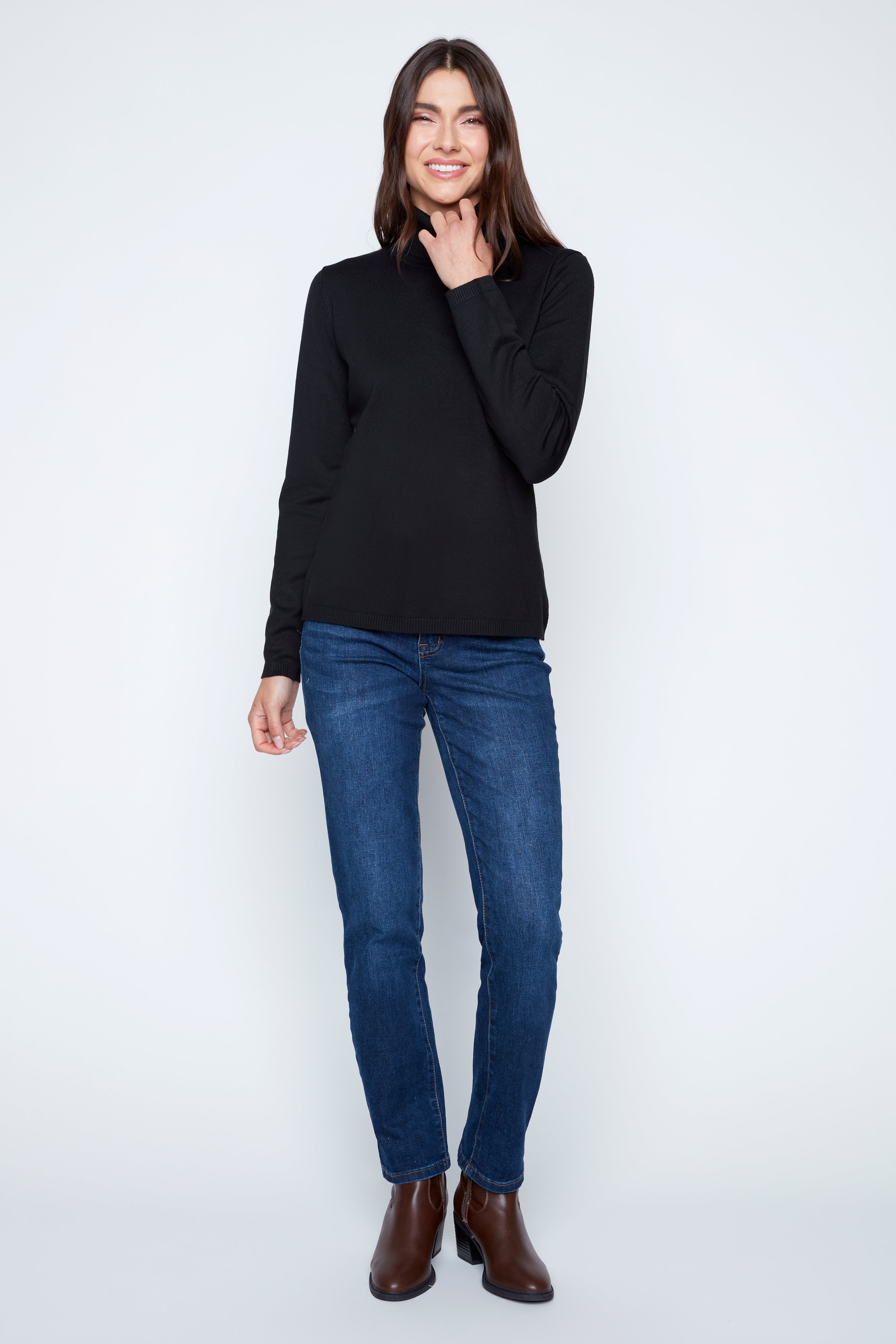 Solid turtleneck sweater