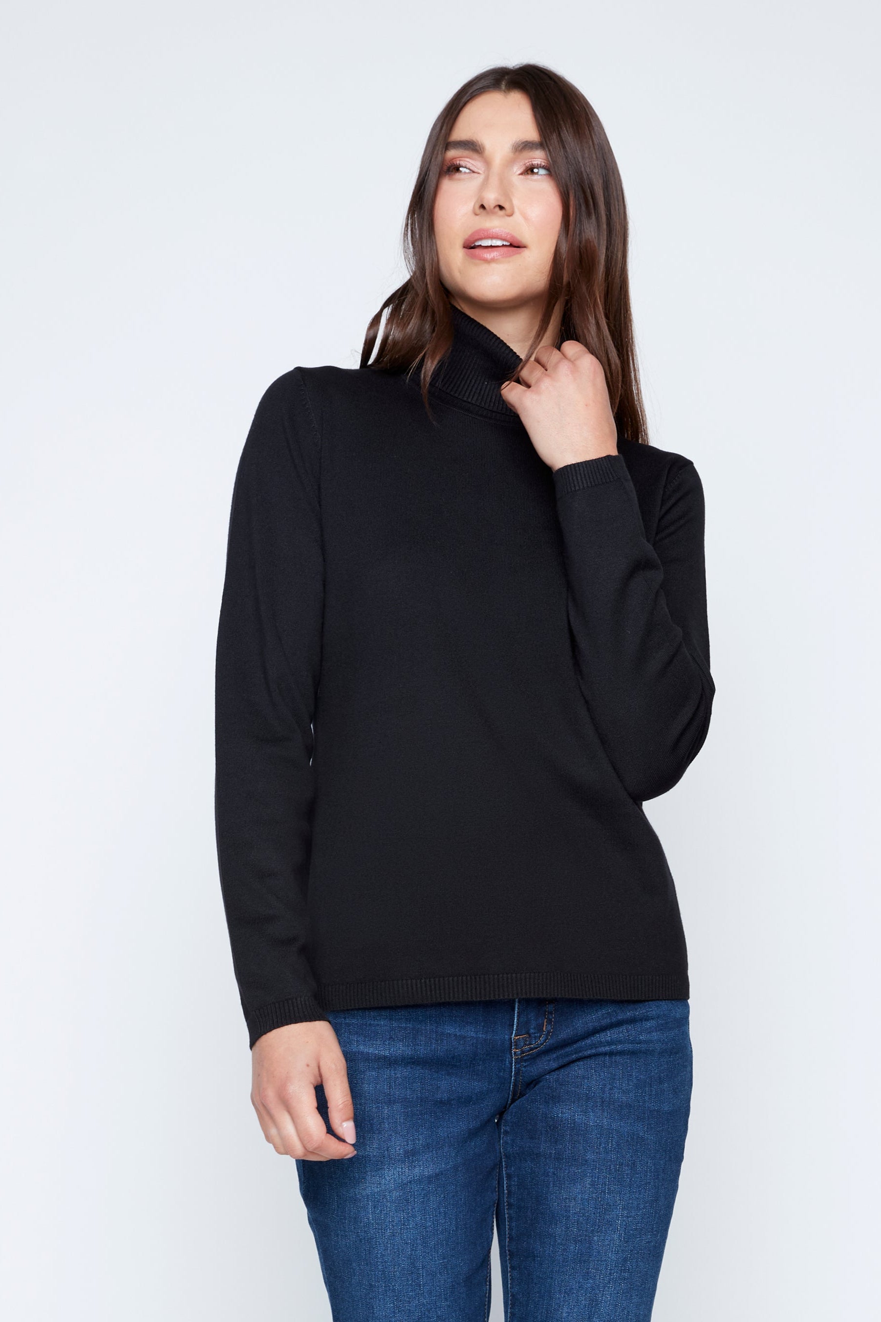 Solid turtleneck sweater