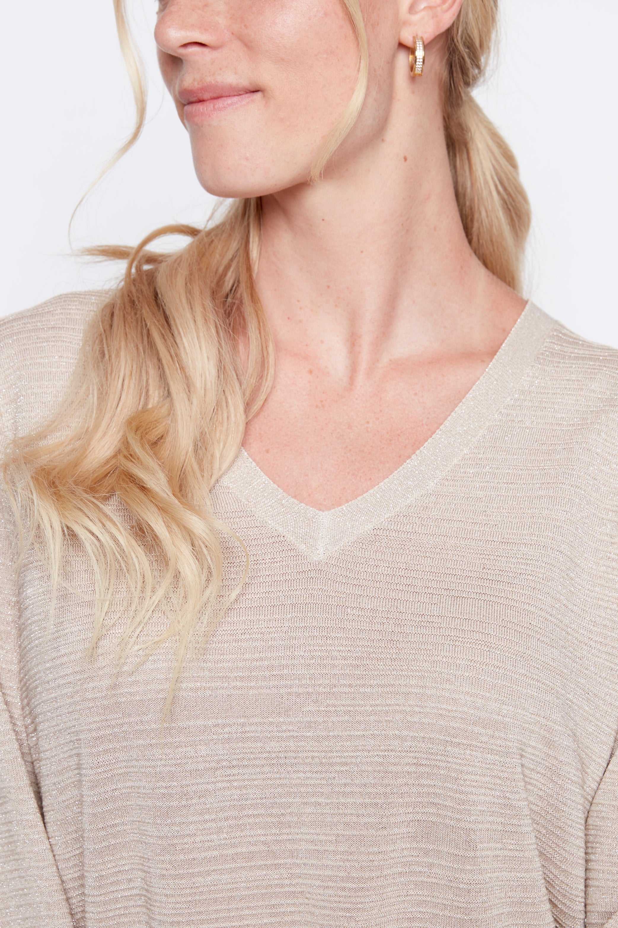 Le pull texturé avec détails en lurex