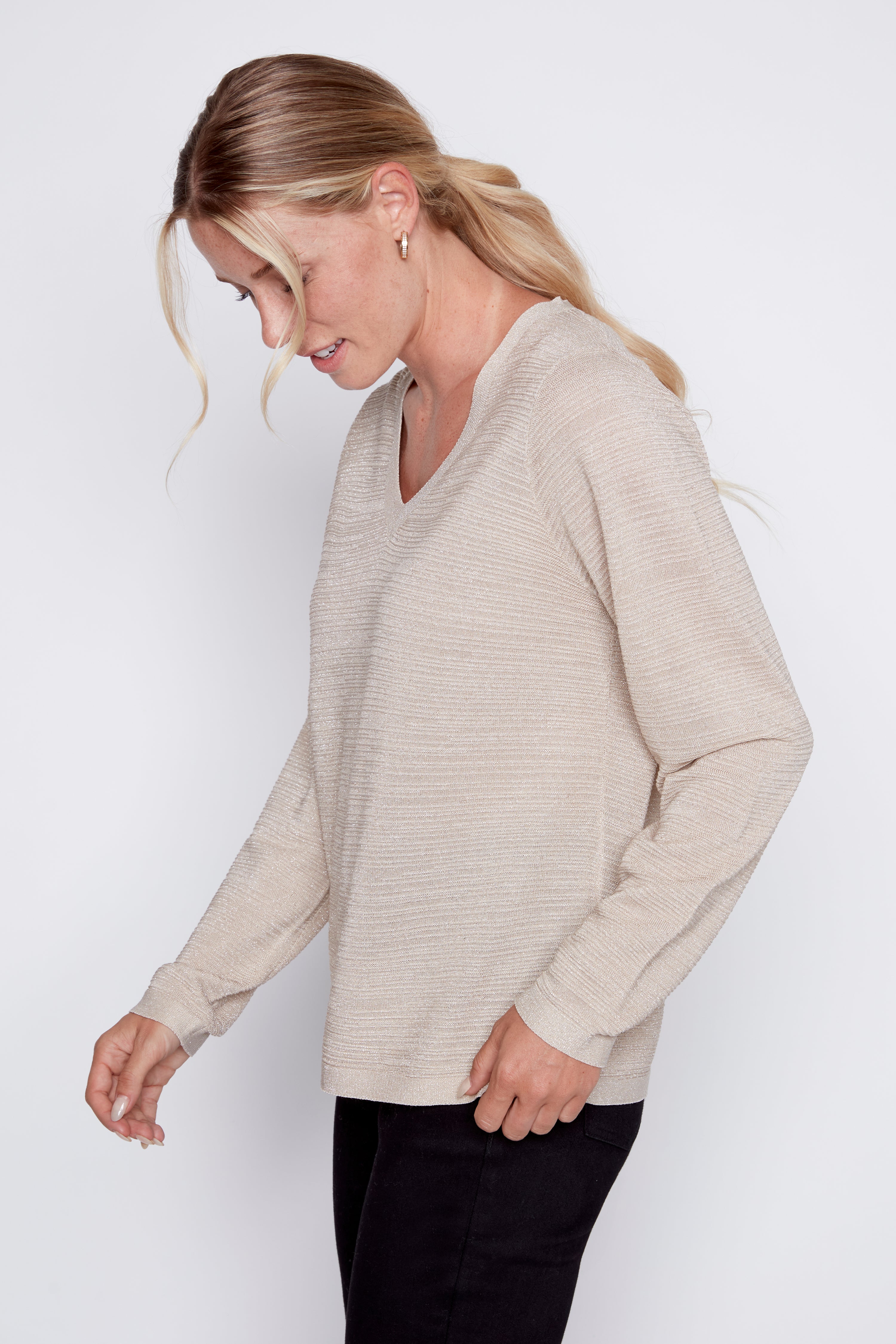 Le pull texturé avec détails en lurex