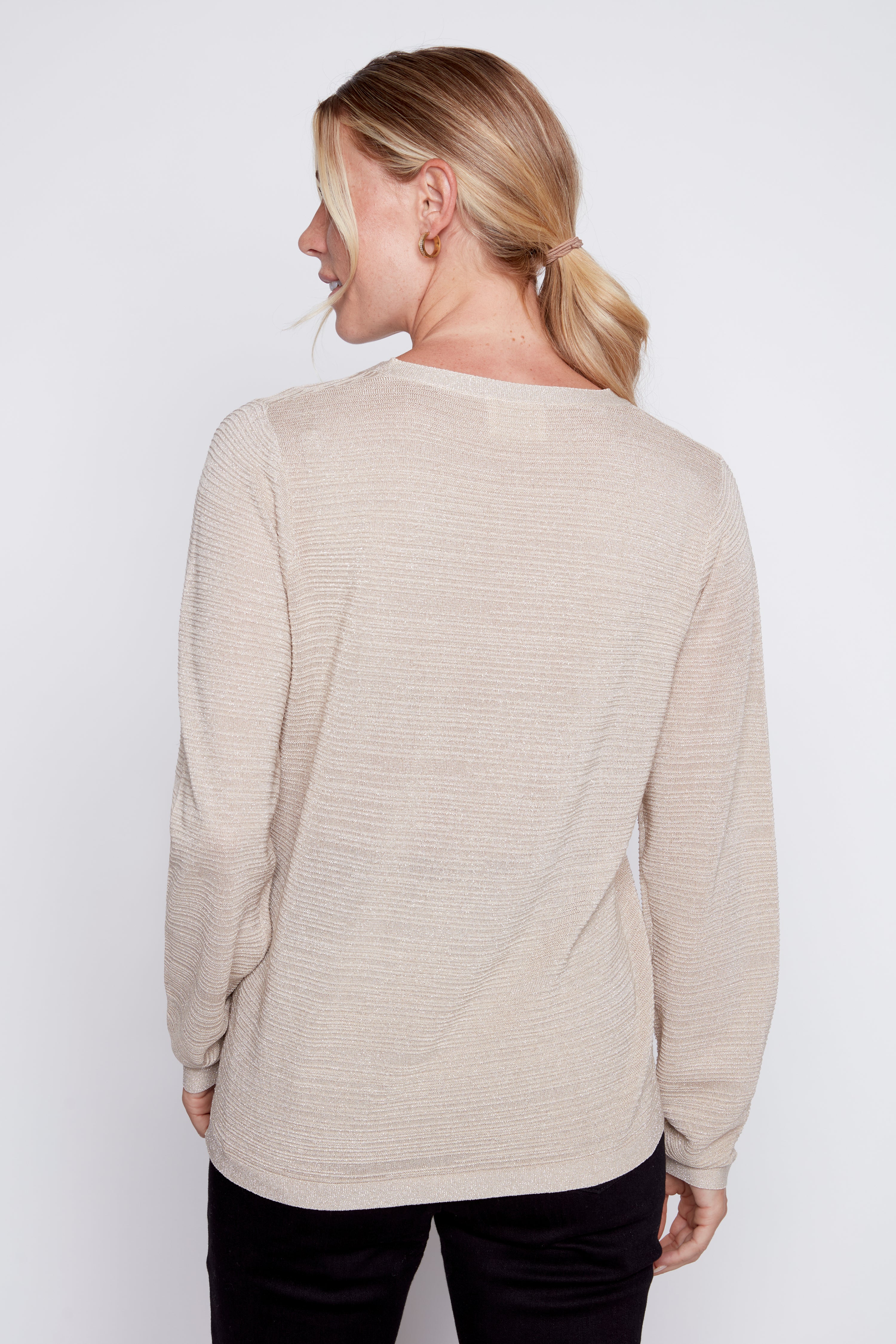 Le pull texturé avec détails en lurex