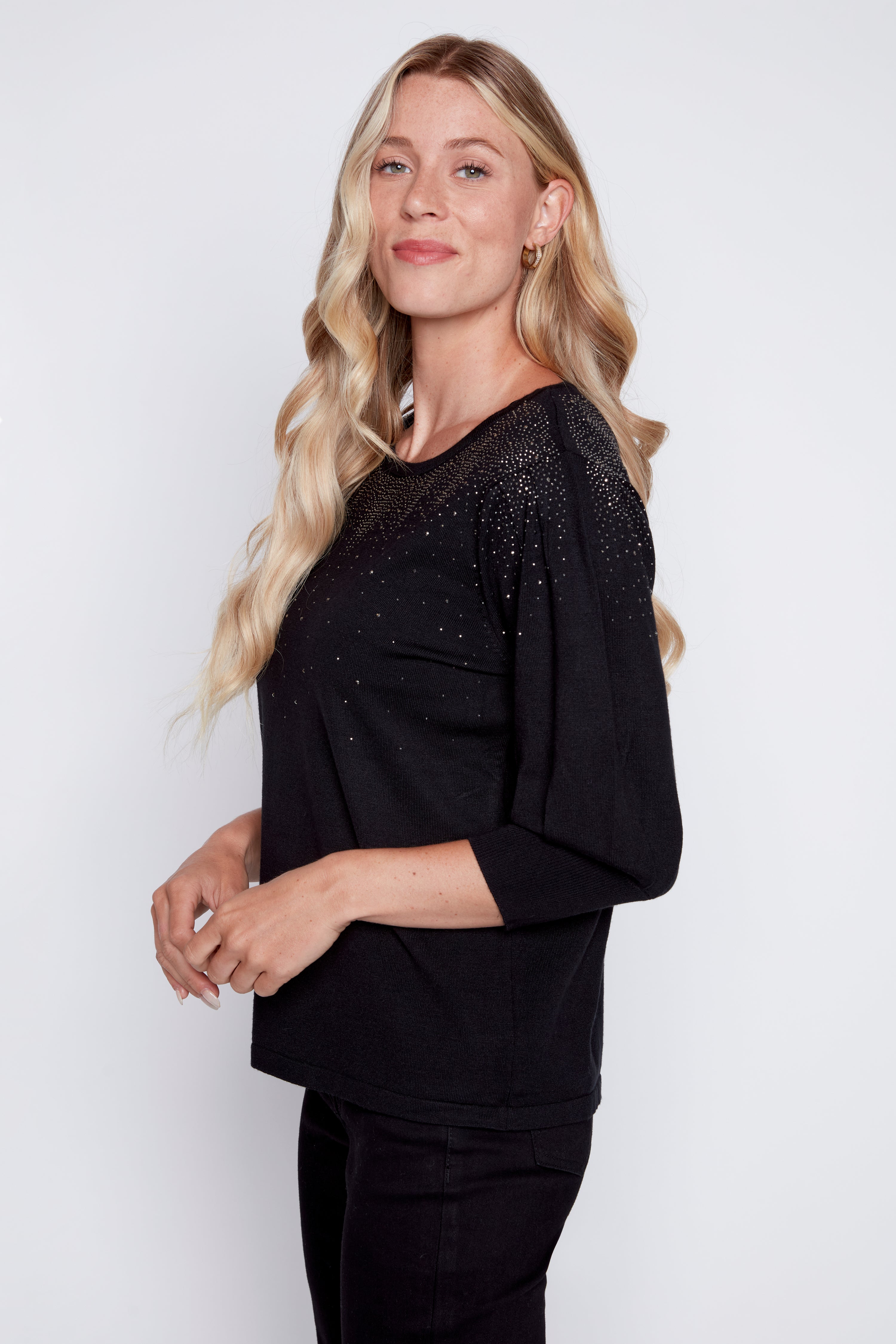 Rhinestone detail sweater