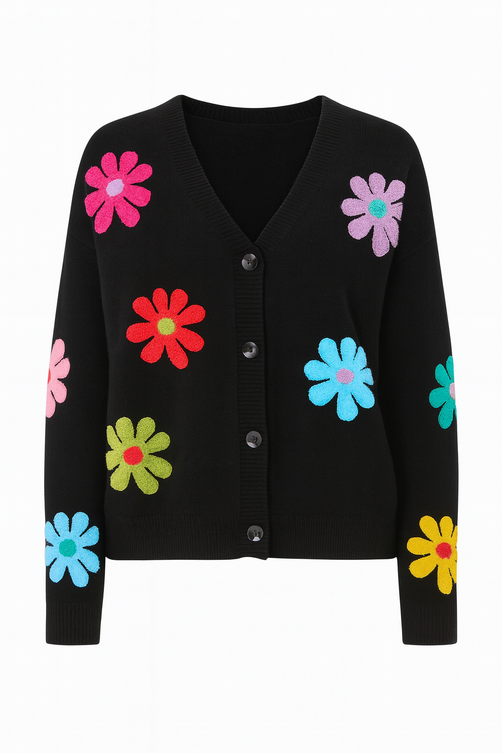 Le cardigan à motif floral multicolore