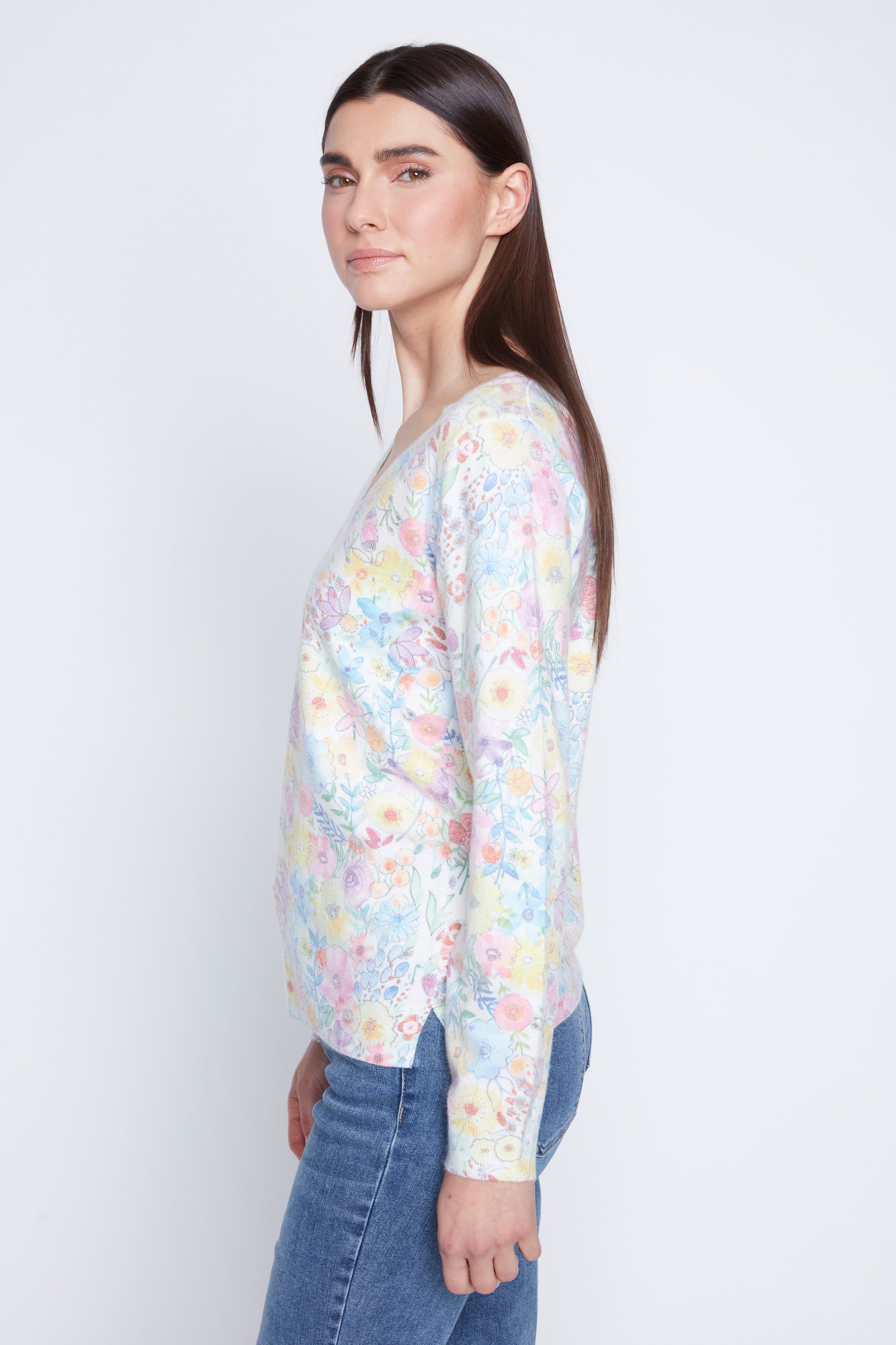 Spring flower design sweater