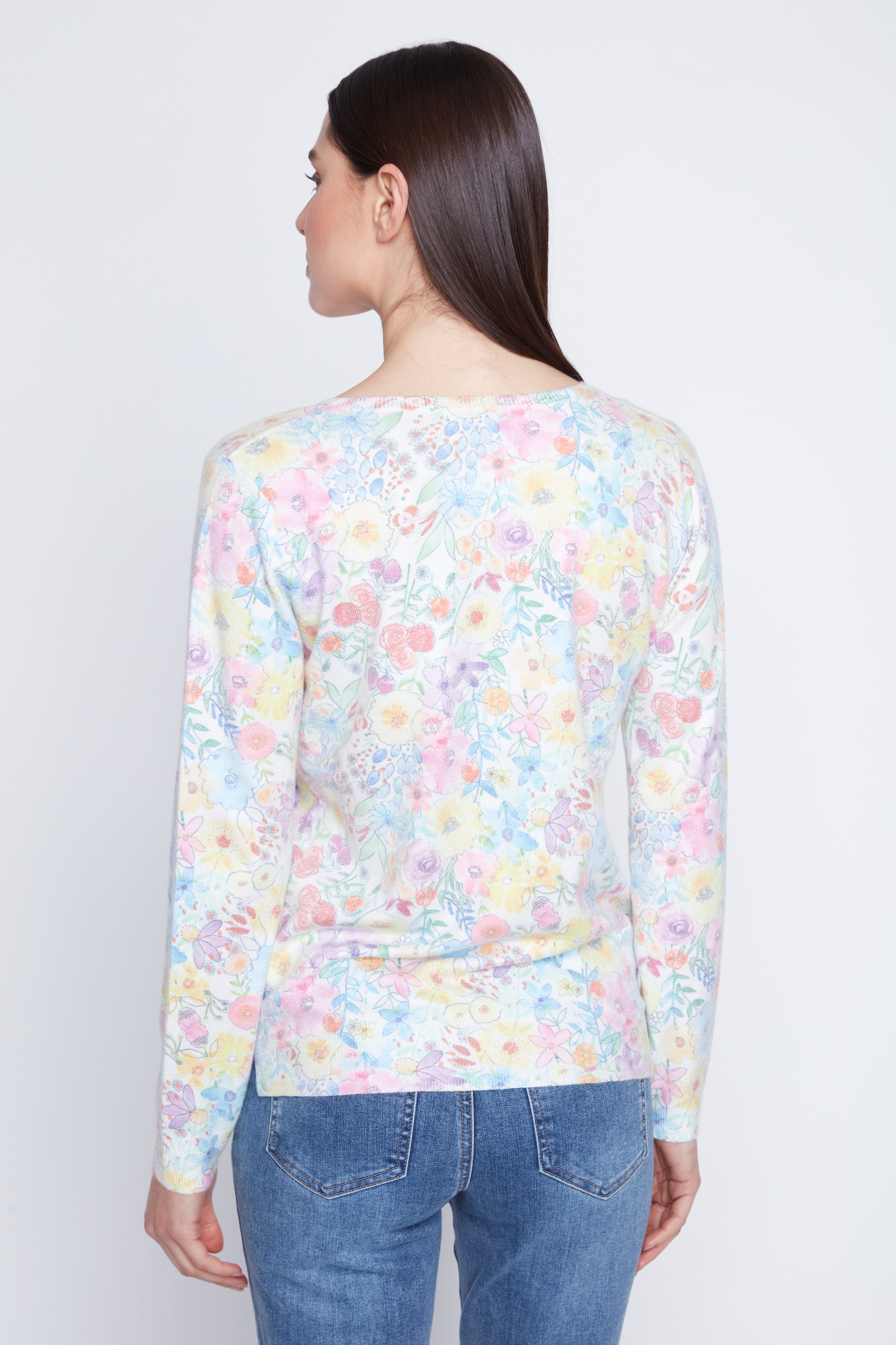 Spring flower design sweater