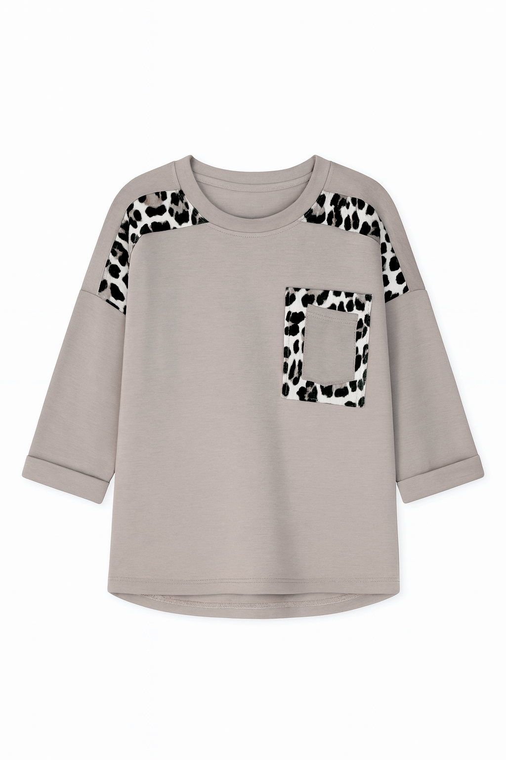 Taupe animal print sweater