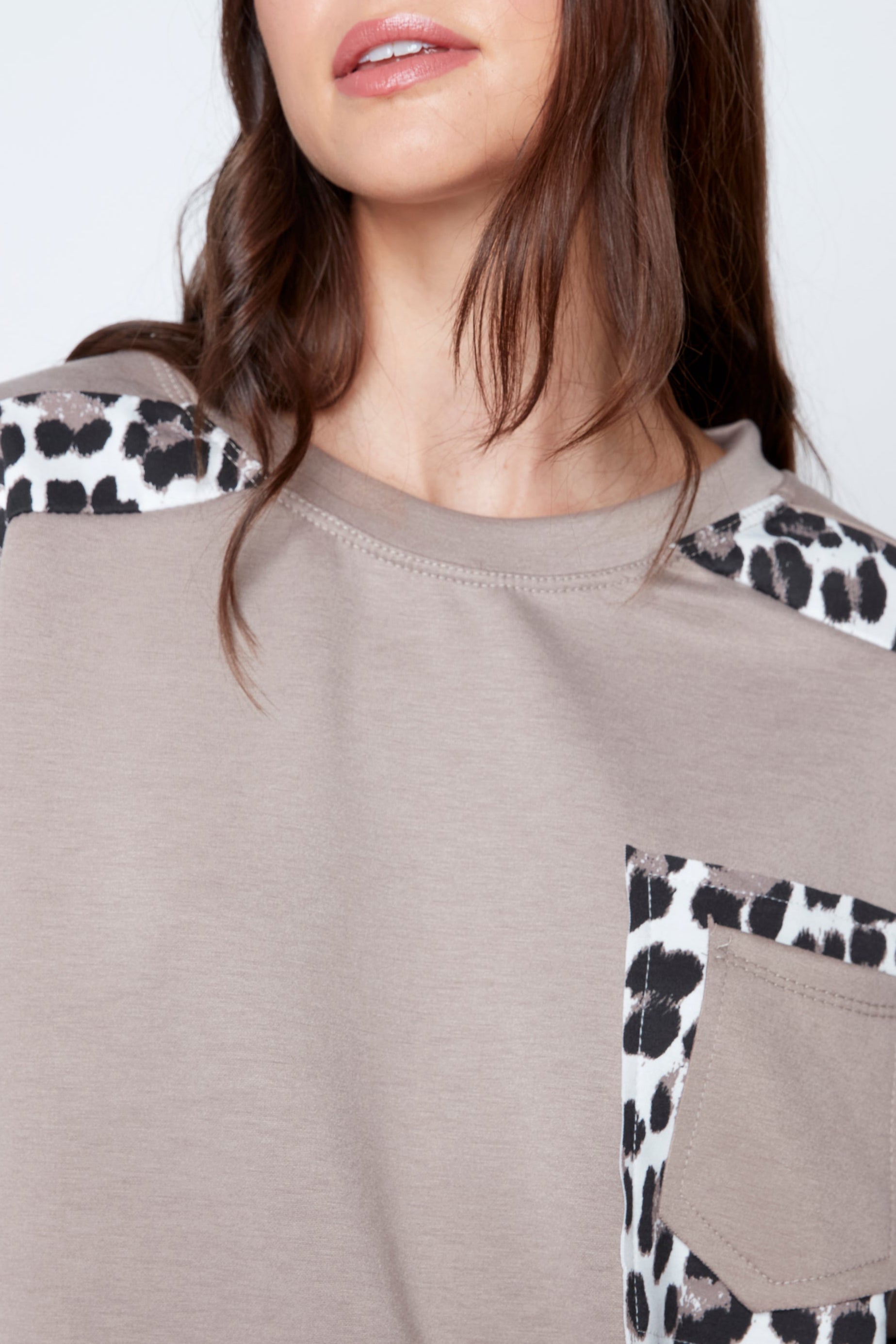 Taupe animal print sweater