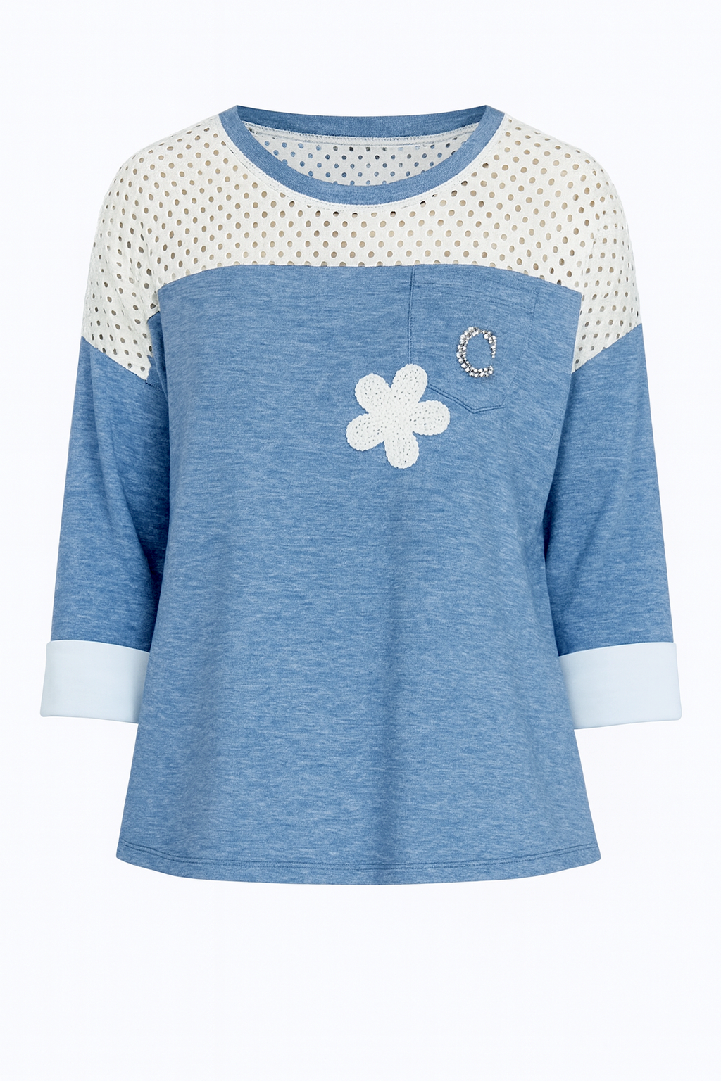 Crochet yoke sweater