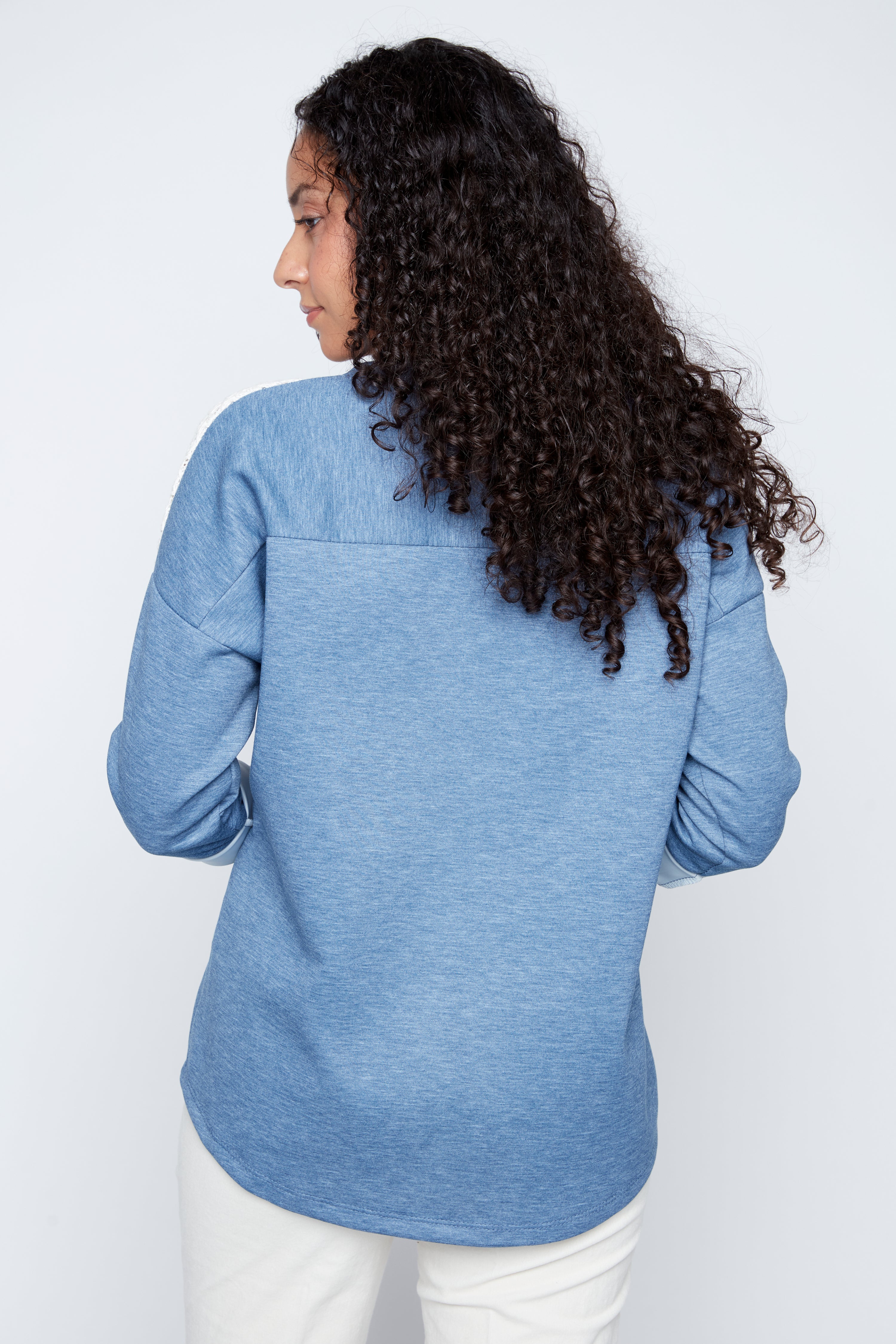 Crochet yoke sweater