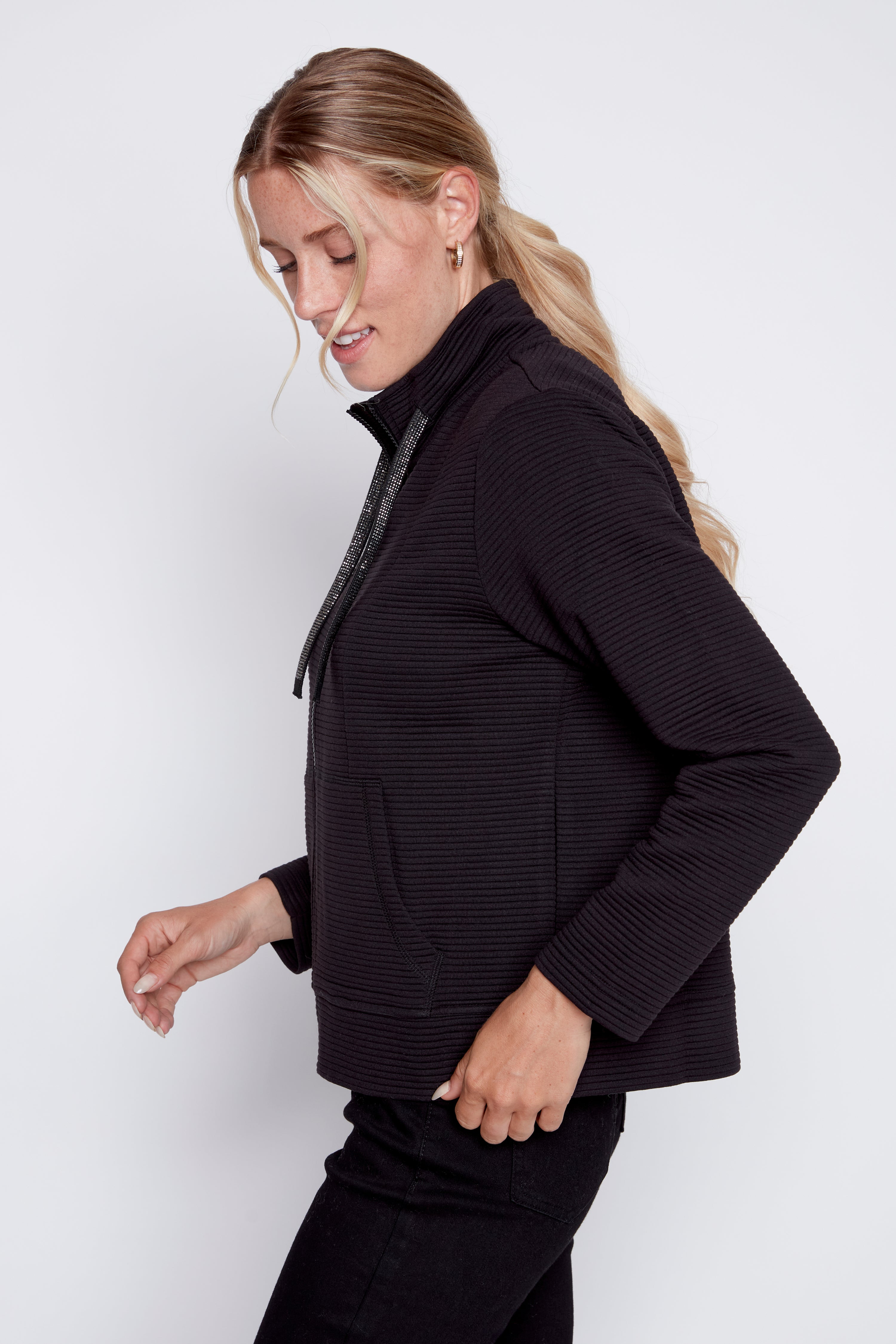 Ottoman knit jacket