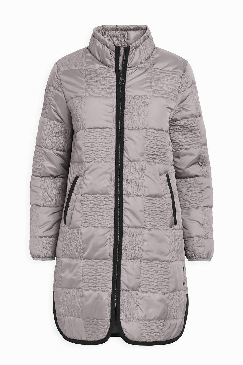 Quilt jacket with snap detail