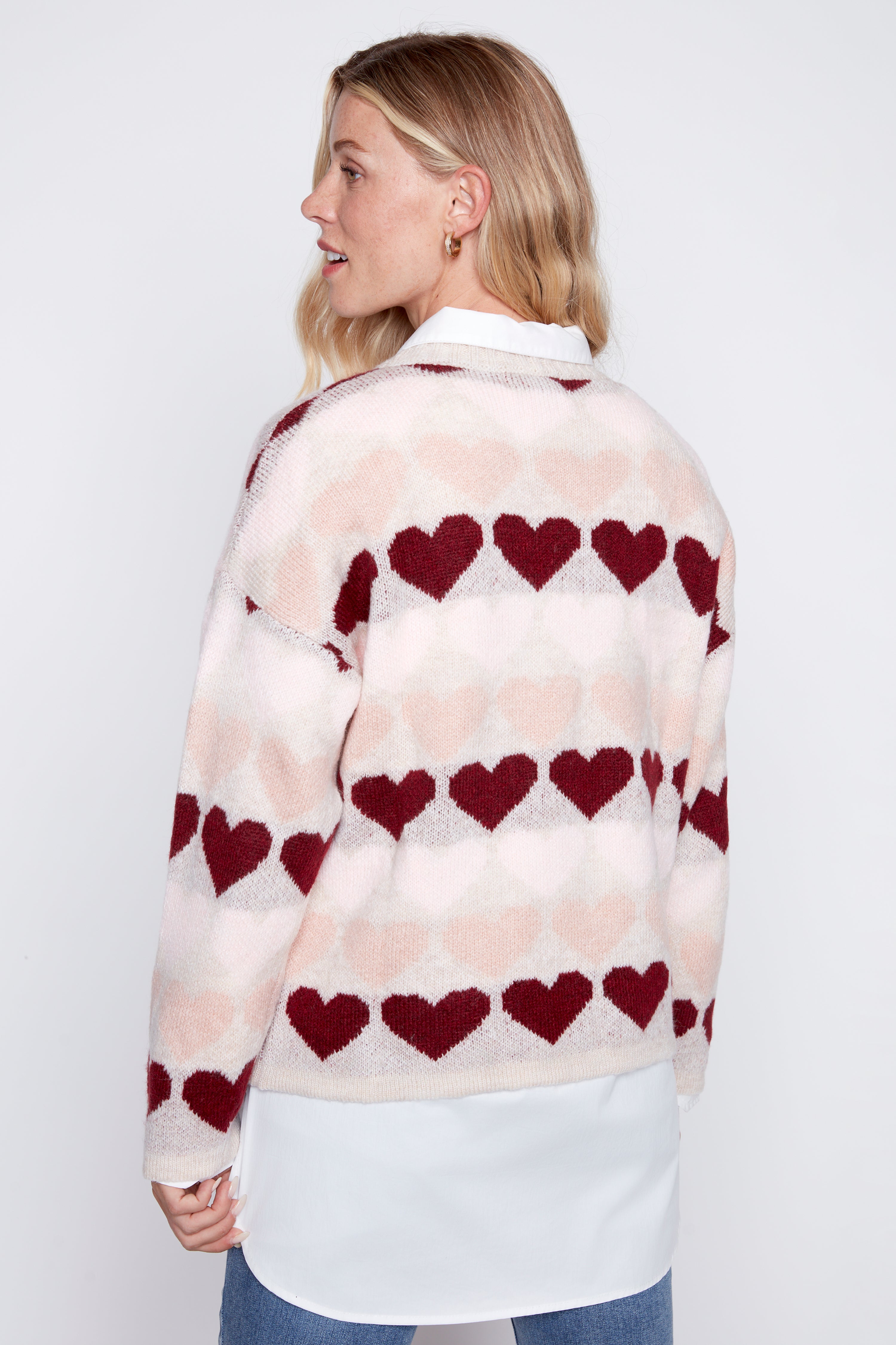 All over hearts sweater