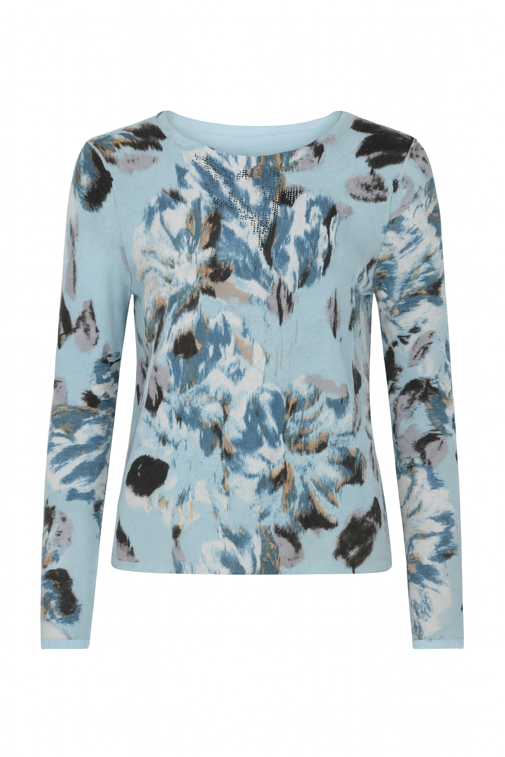 Abstract print sweater with sequin
