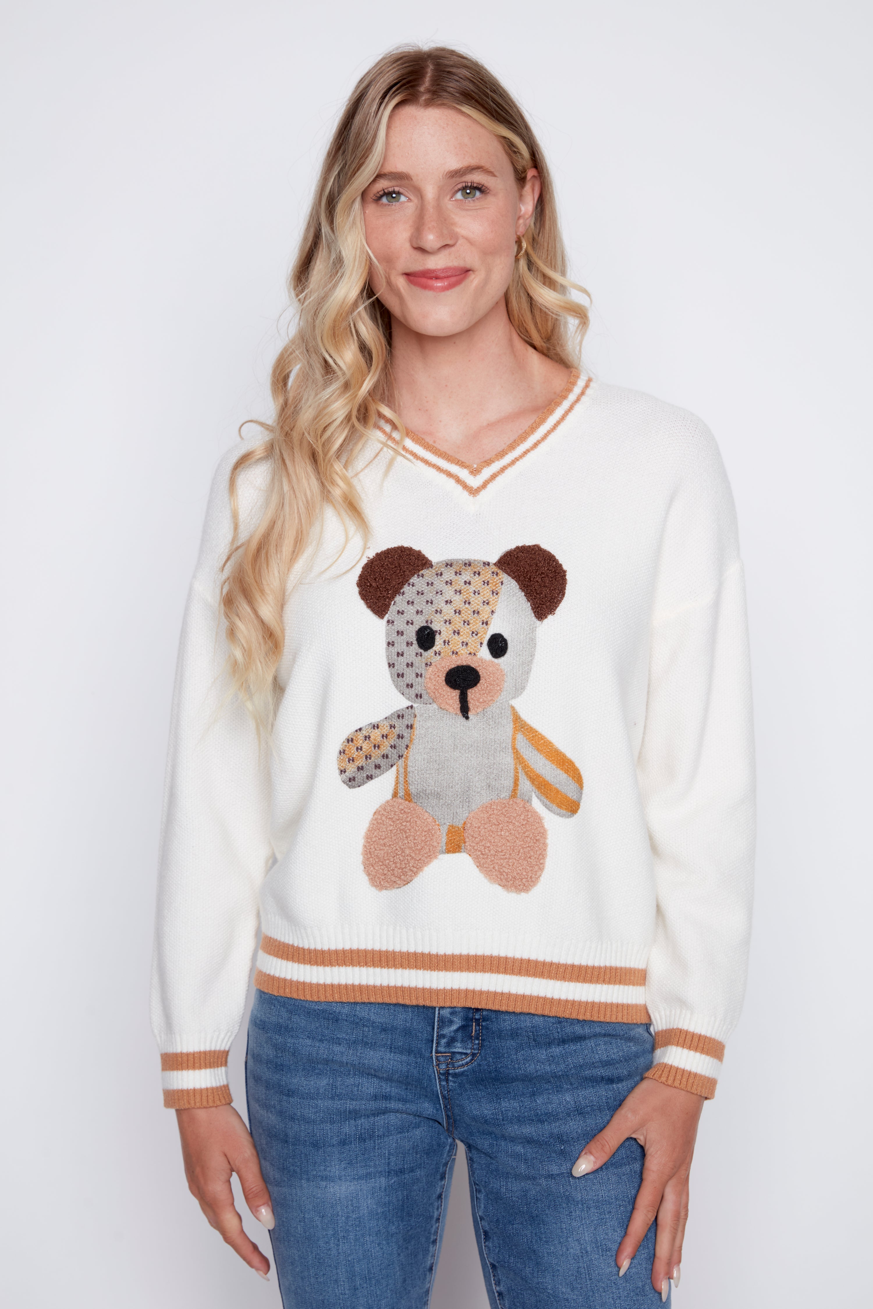 Teddy bear varsity sweater