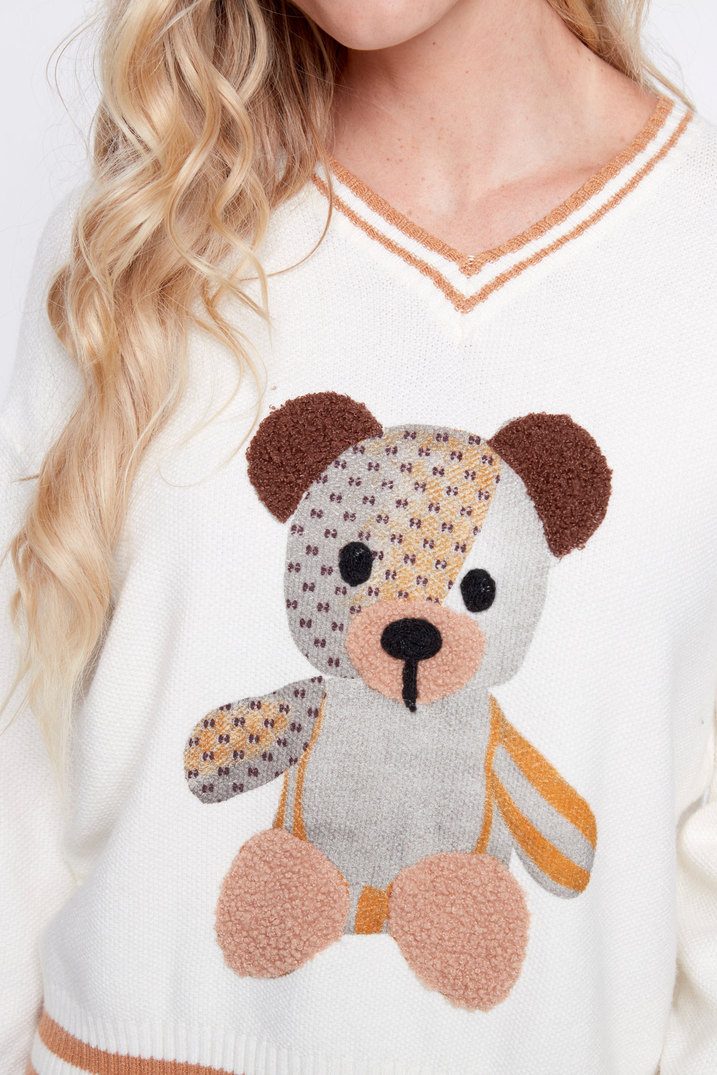 Teddy bear varsity sweater