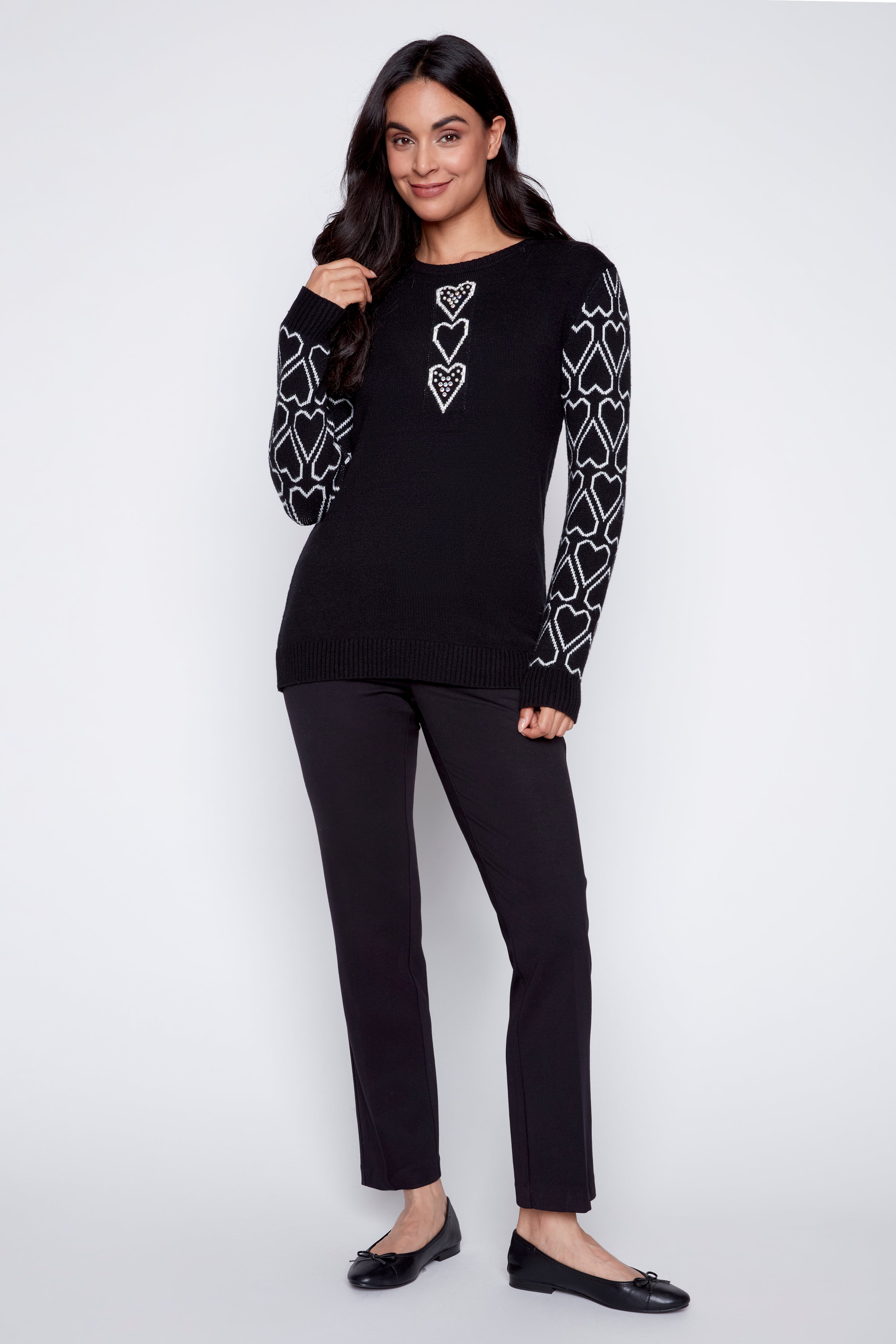 Heart sleeve sweater