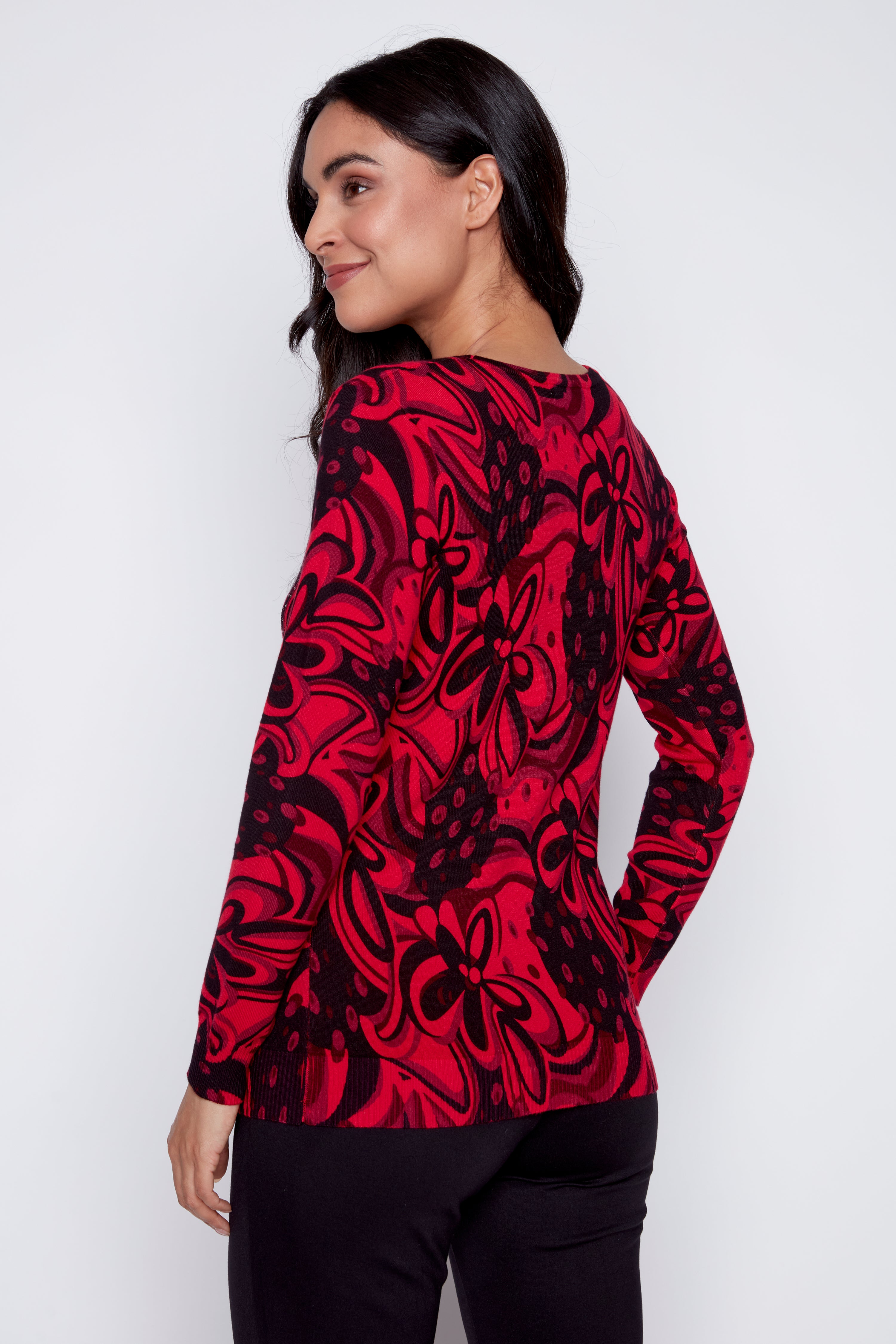 Abstract design with sequin detail sweater