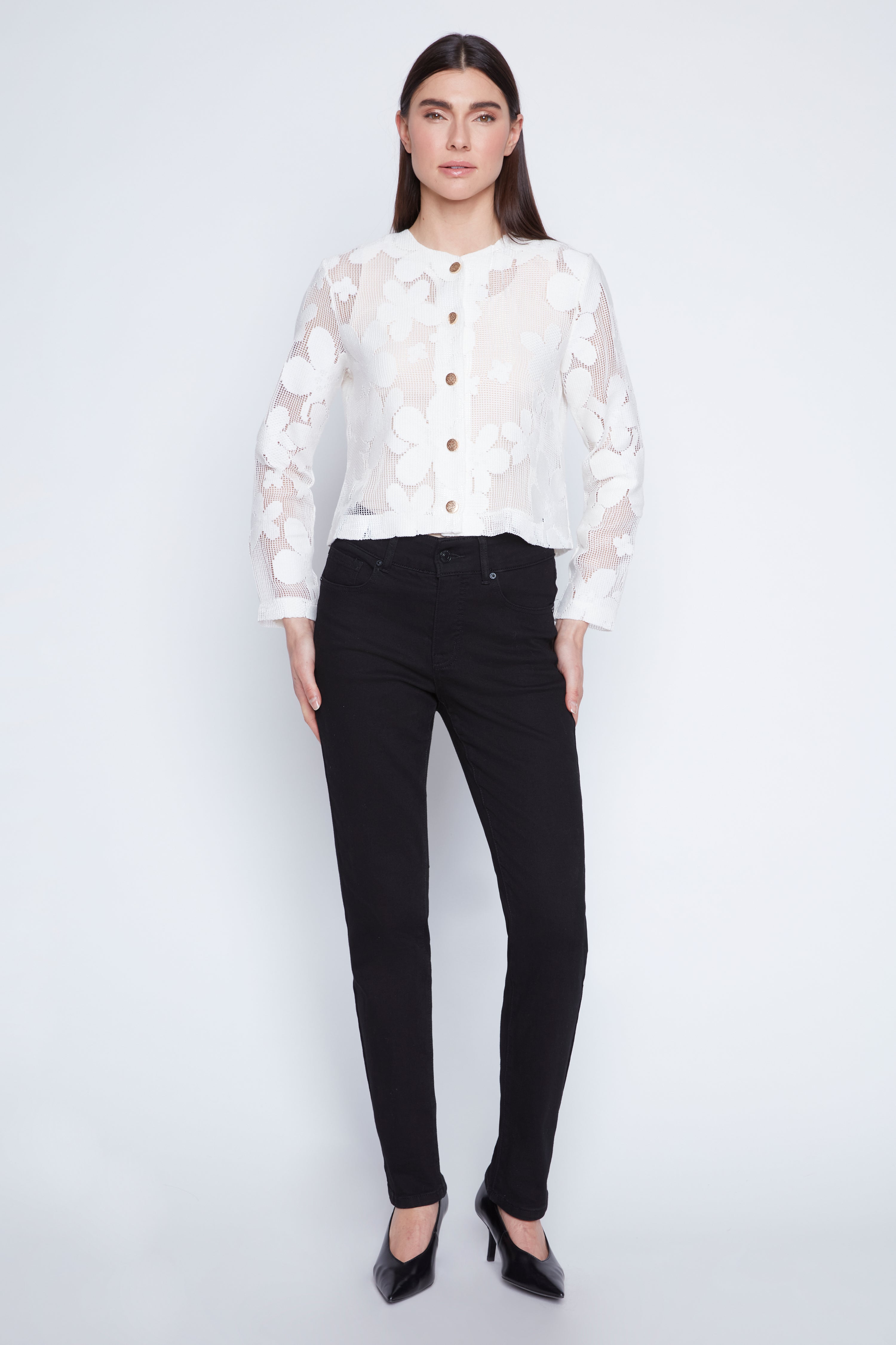 Crochet floral jacket