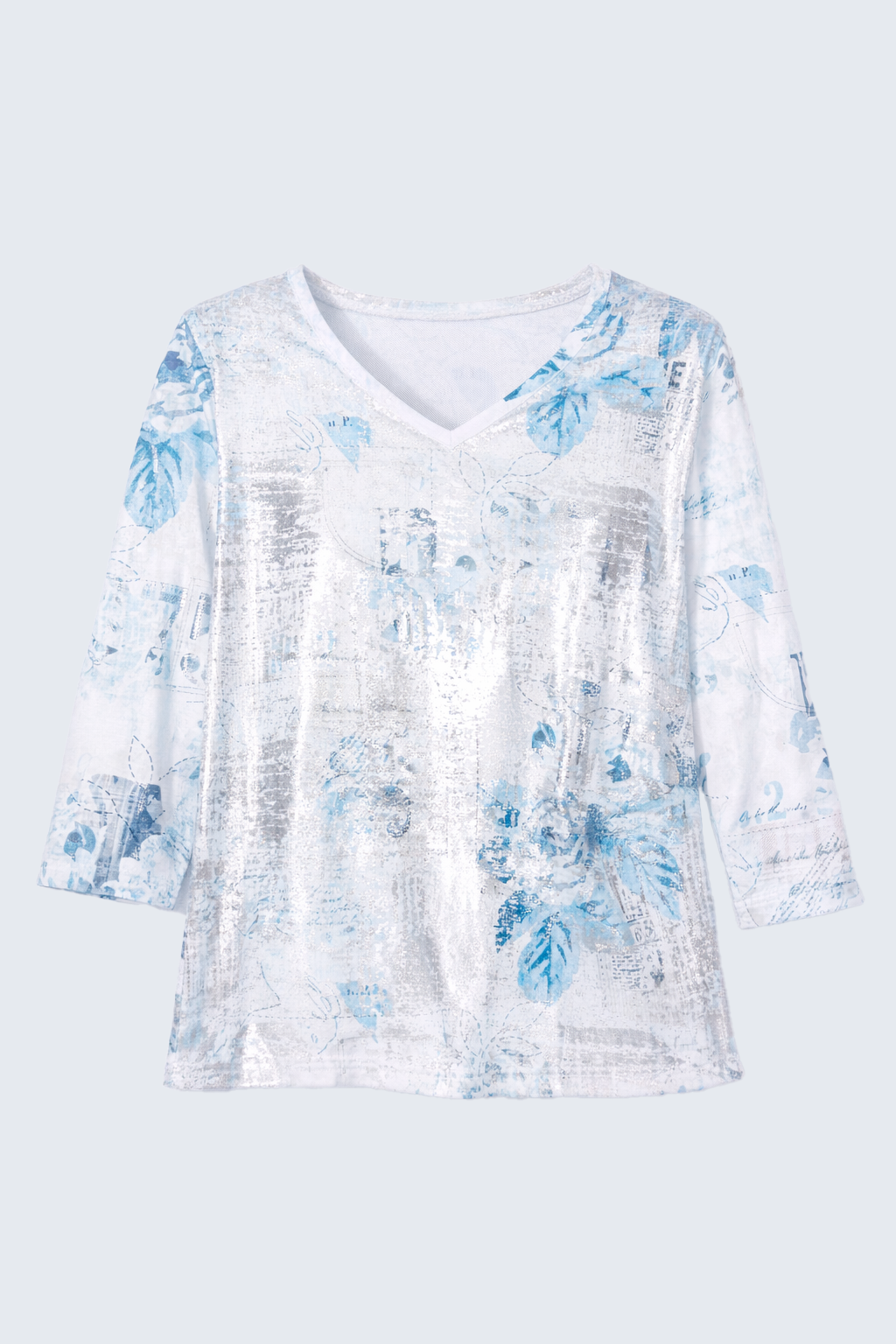 Le haut à imprimé floral métallisé