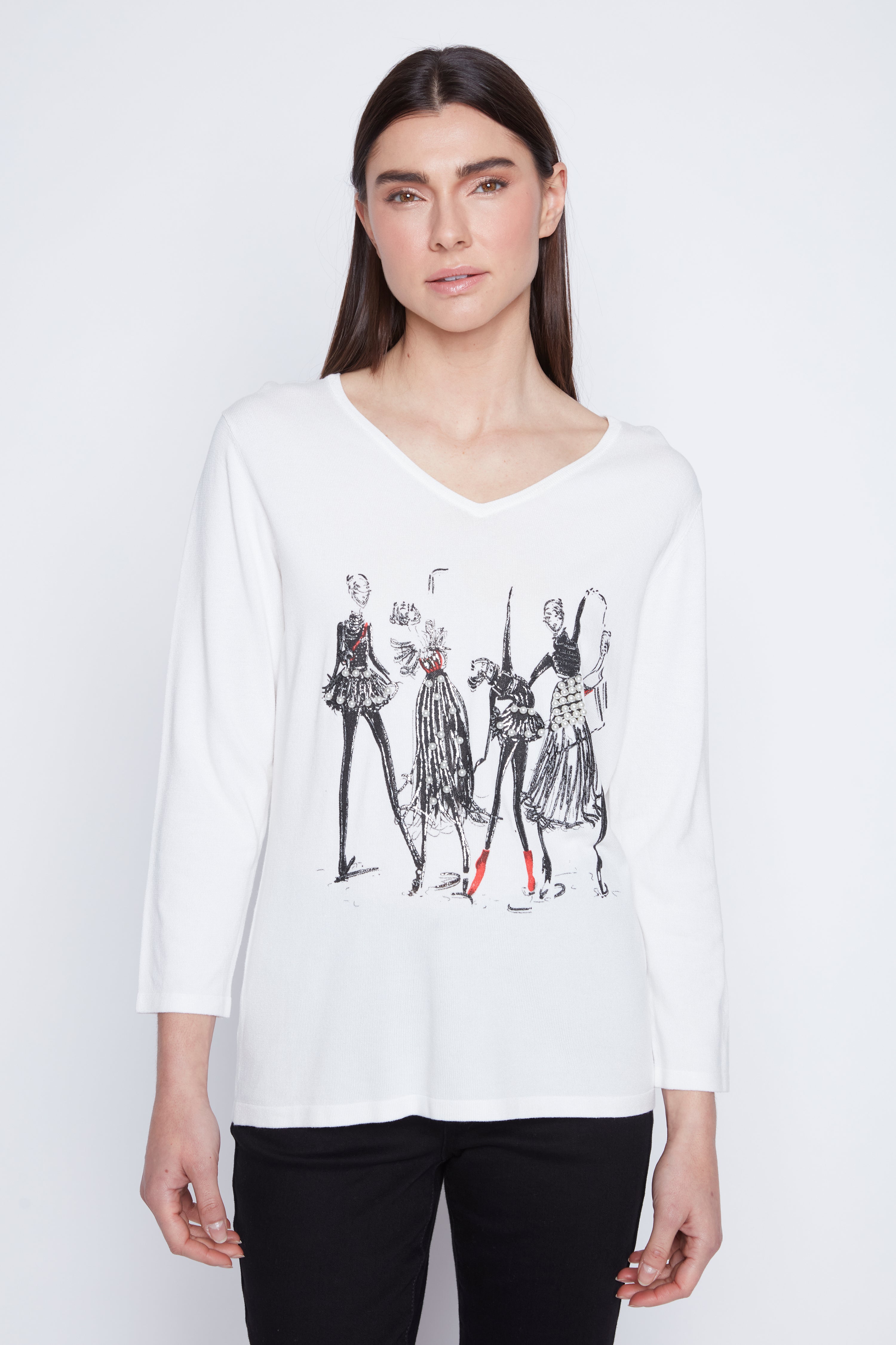 Ballerina print sweater
