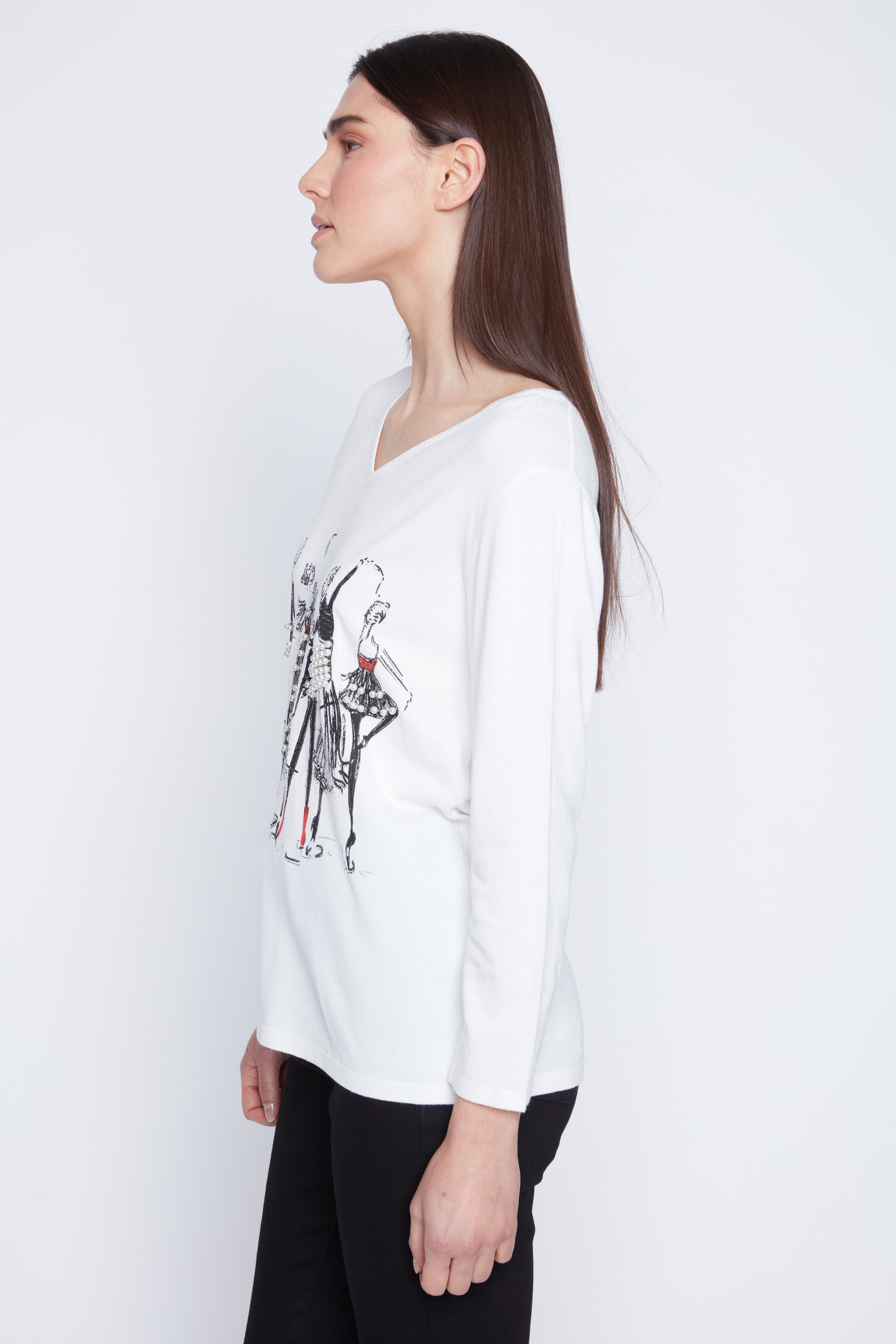 Ballerina print sweater