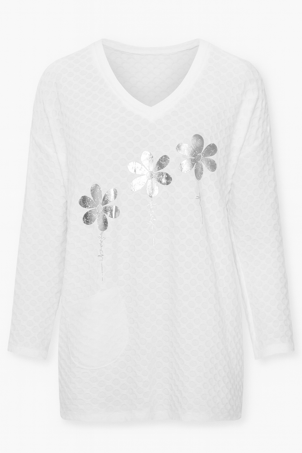 Textured bloom embossed top