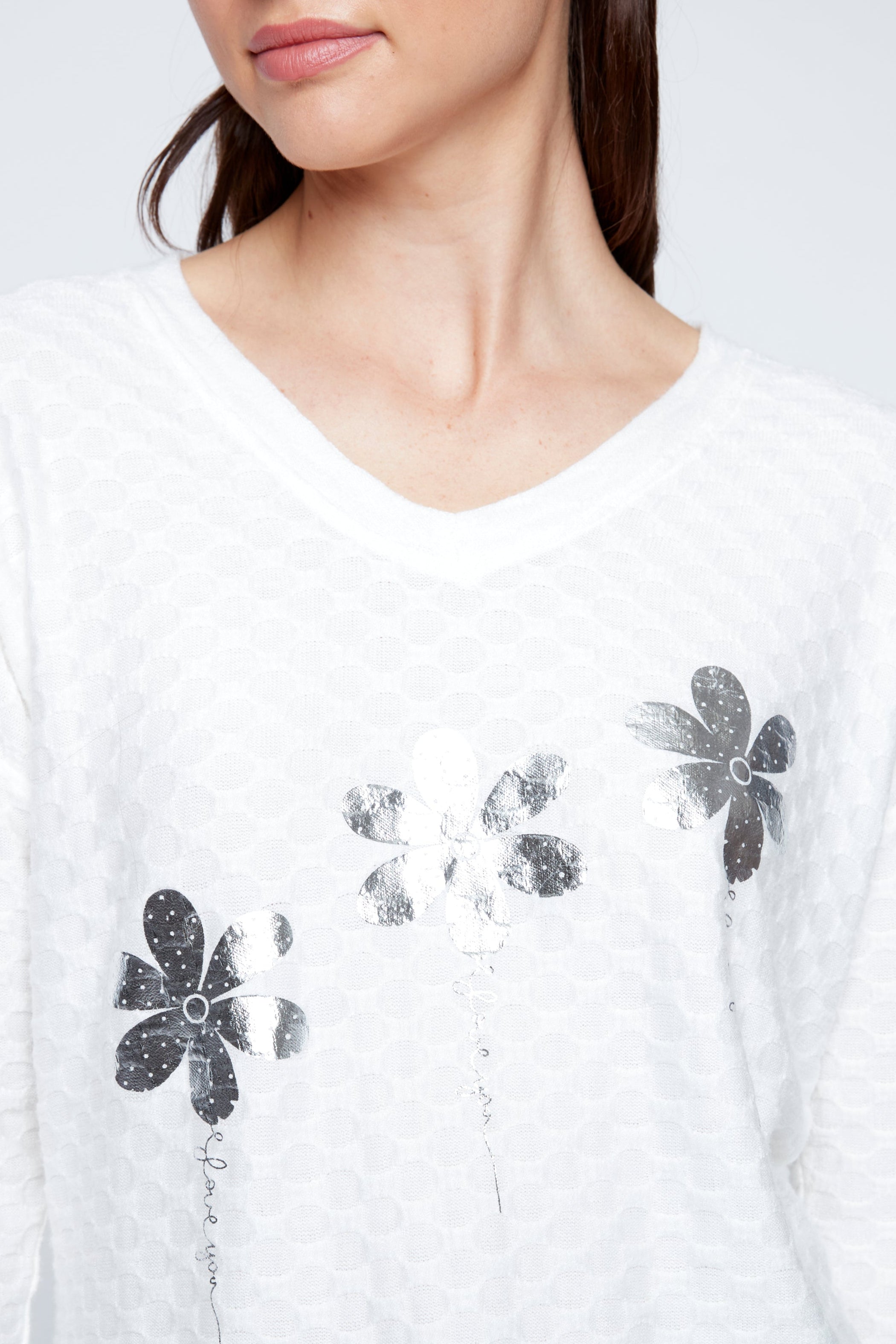 Textured bloom embossed top