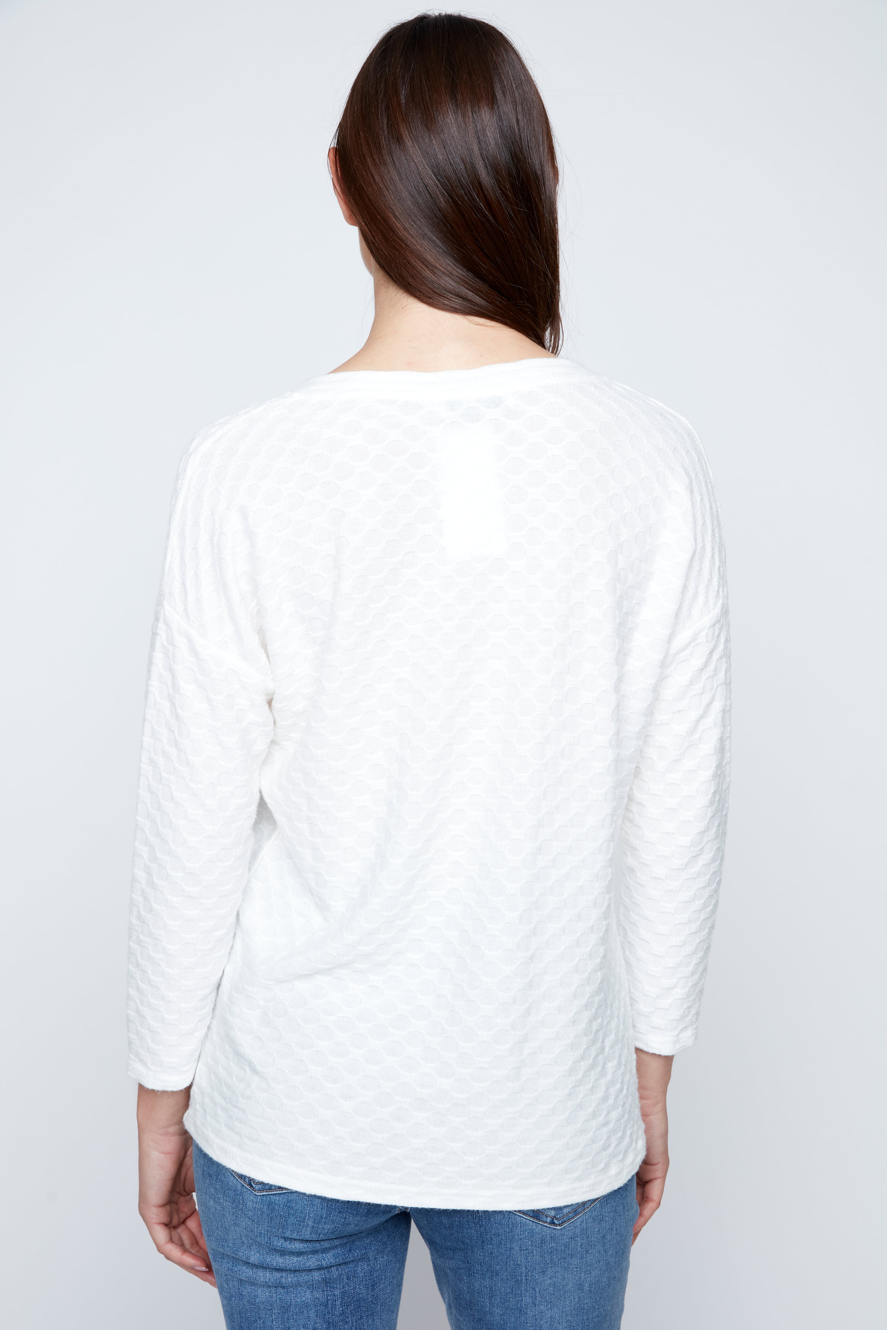 Textured bloom embossed top