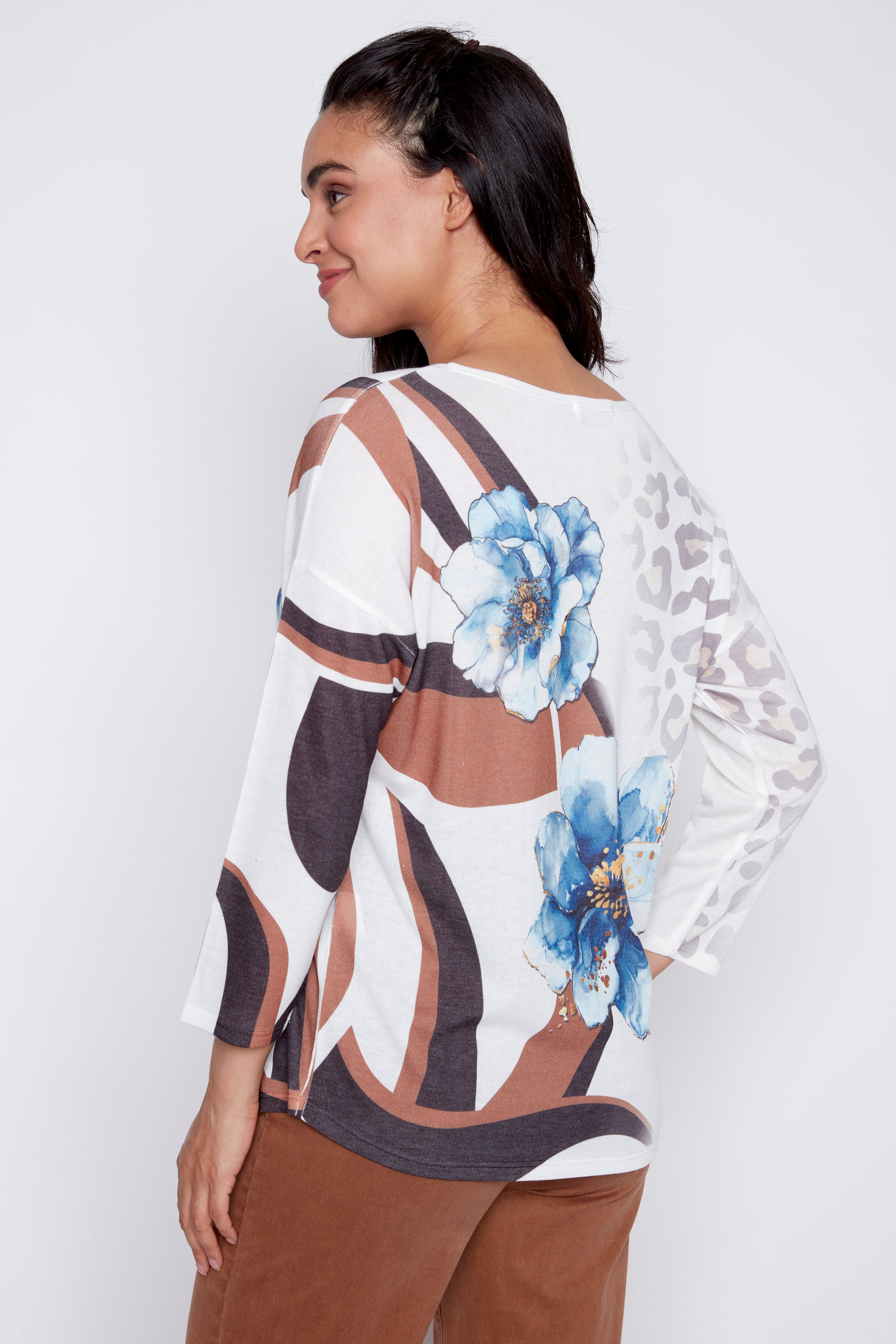 Floral with animal print top