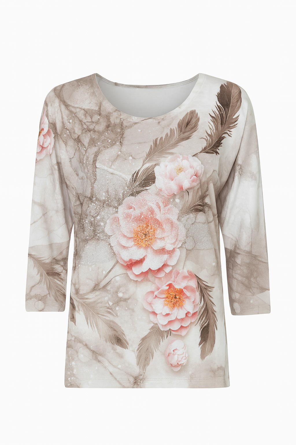 Floral knit with lurex tunic