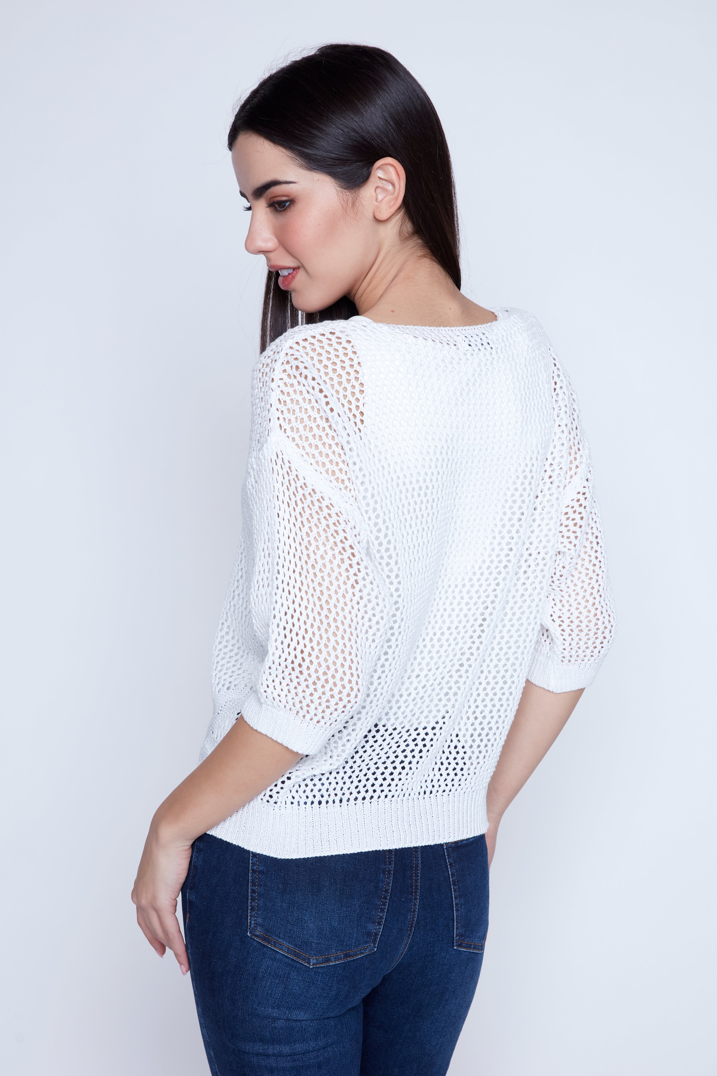 Floral crochet sweater