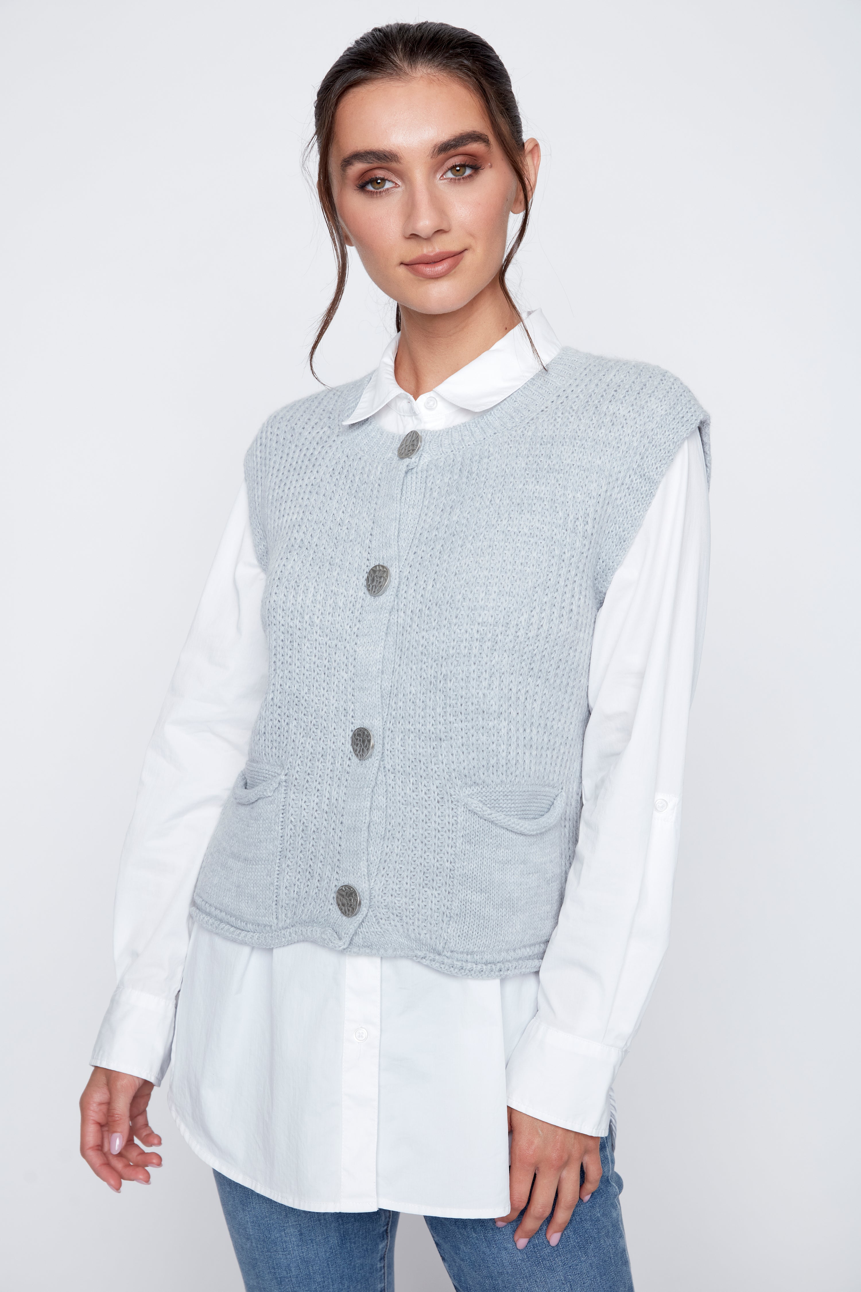 Rib vest with pockets