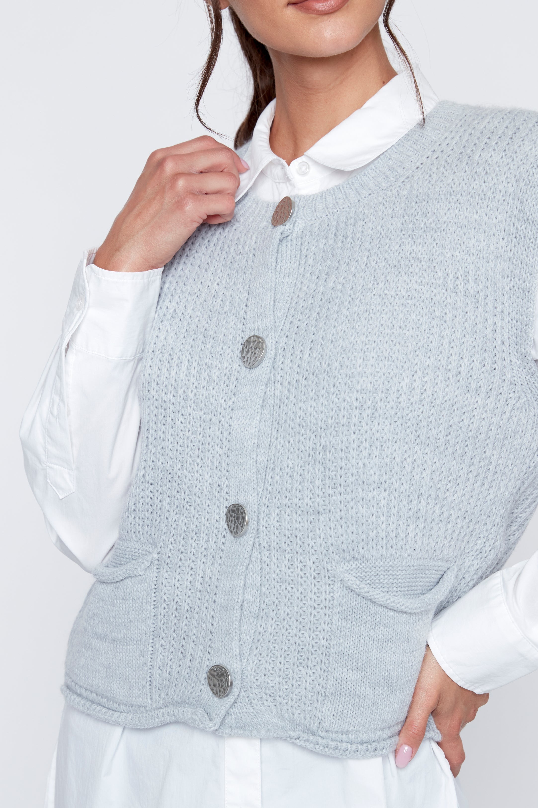 Rib vest with pockets