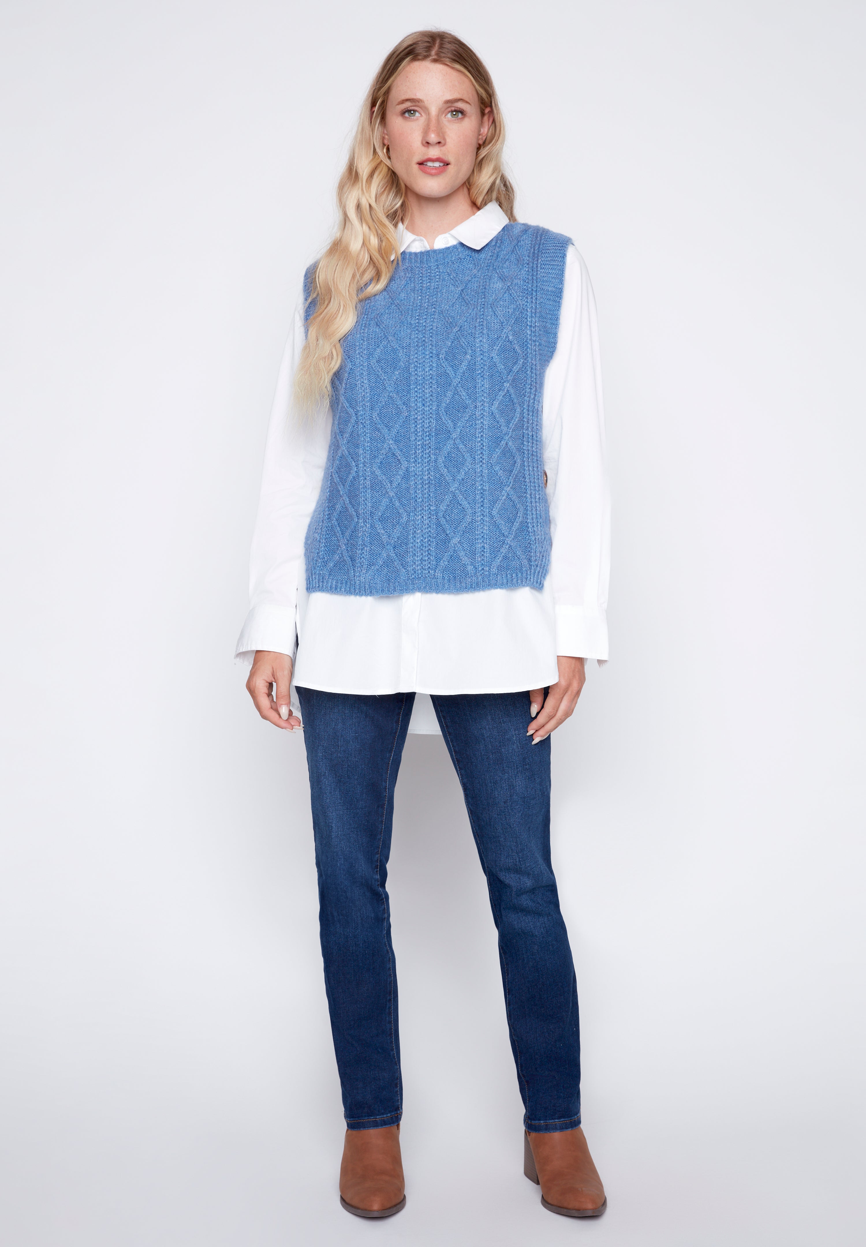 Pull over cable vest